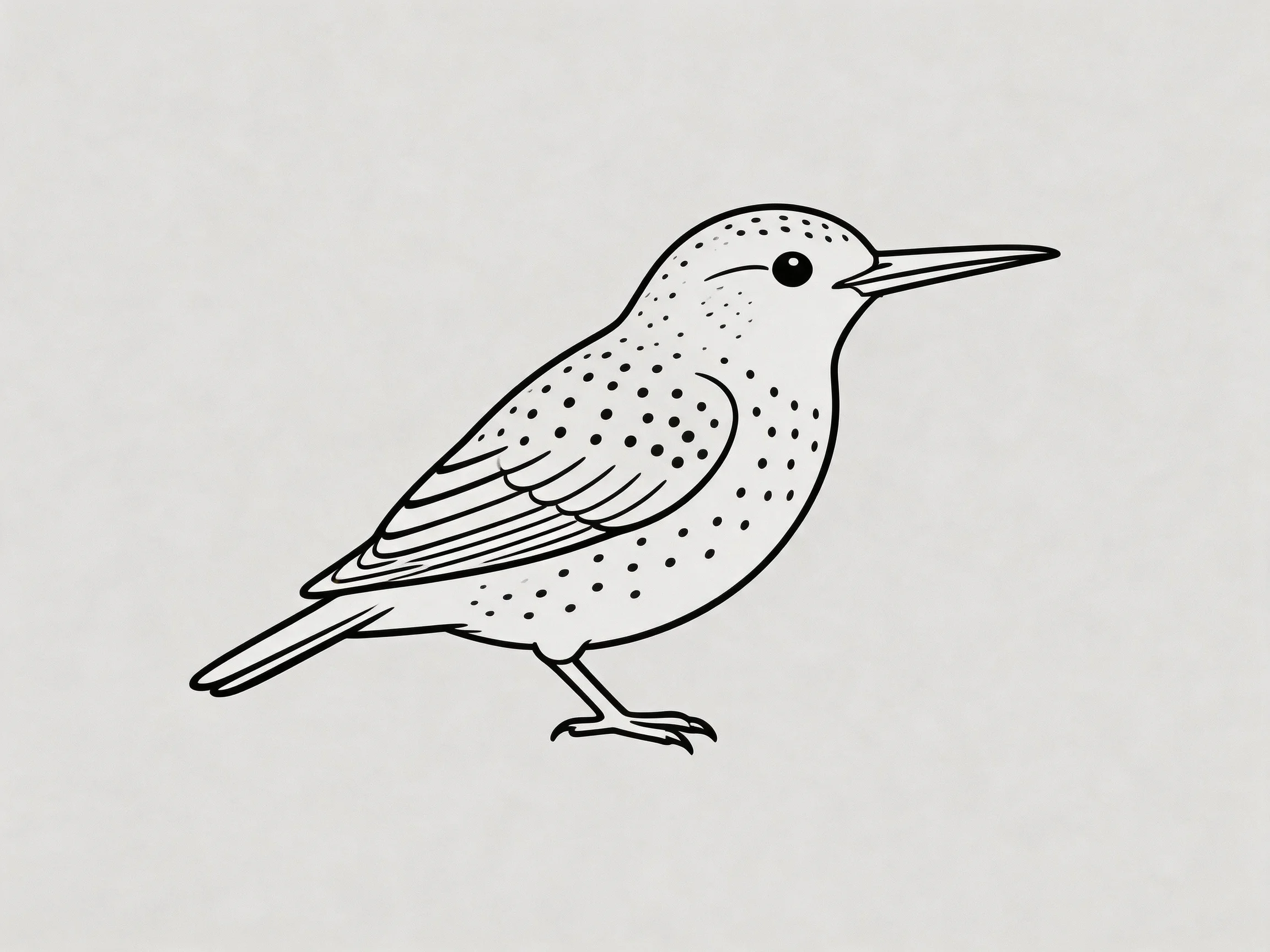 A spotted bird with long beak and wing details