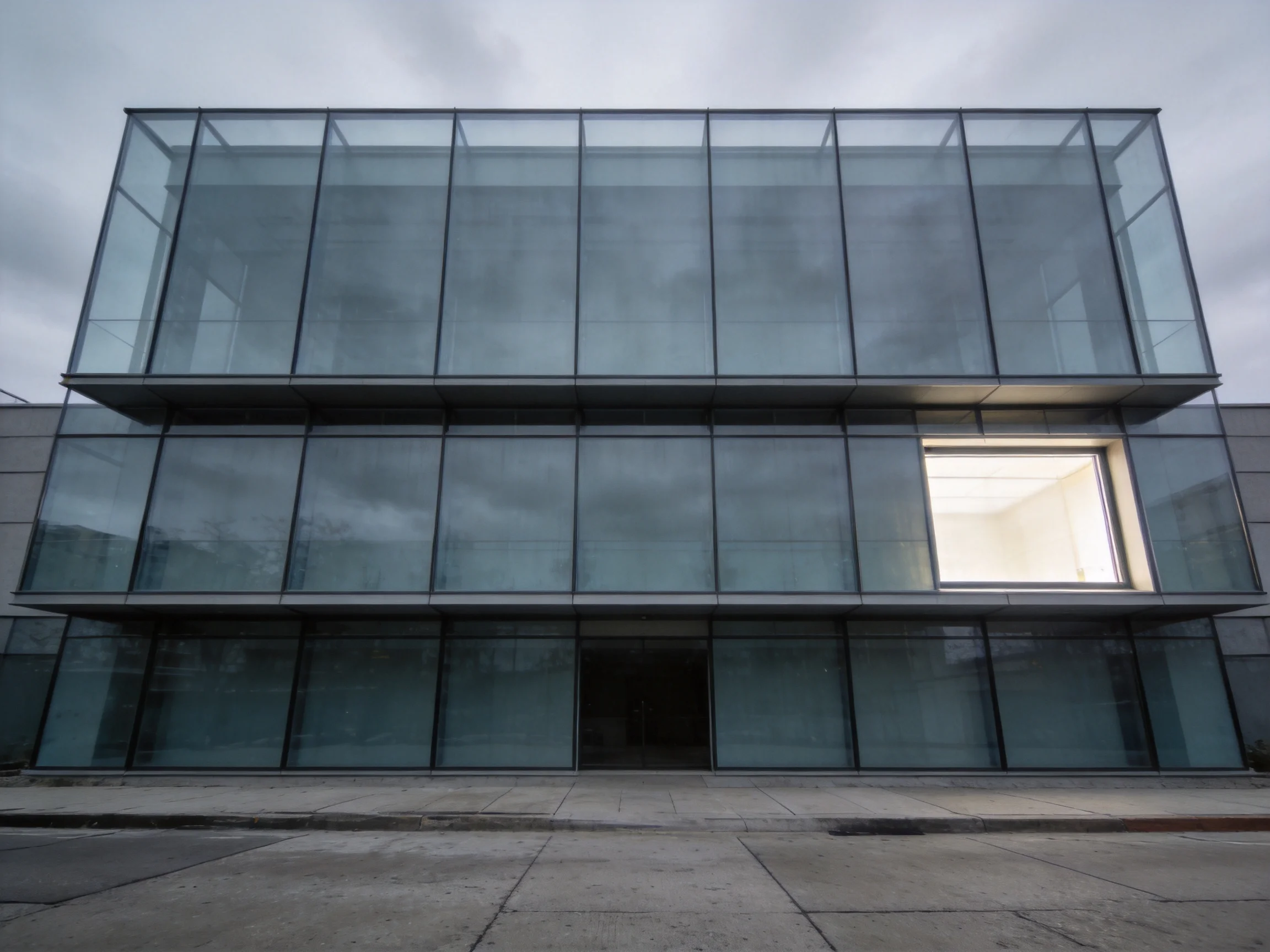 A Three-Story Modern Glass Building with Reflective Panels