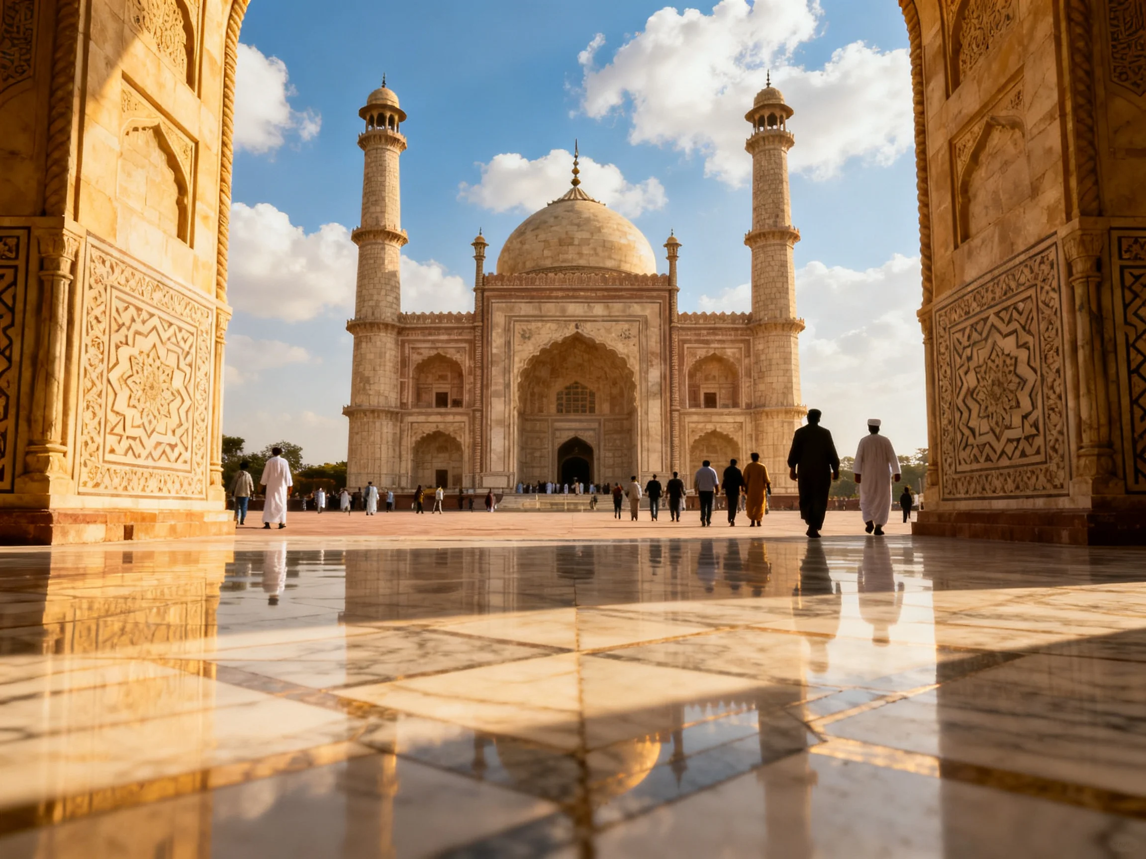 A grand historical monument with domed center and minarets