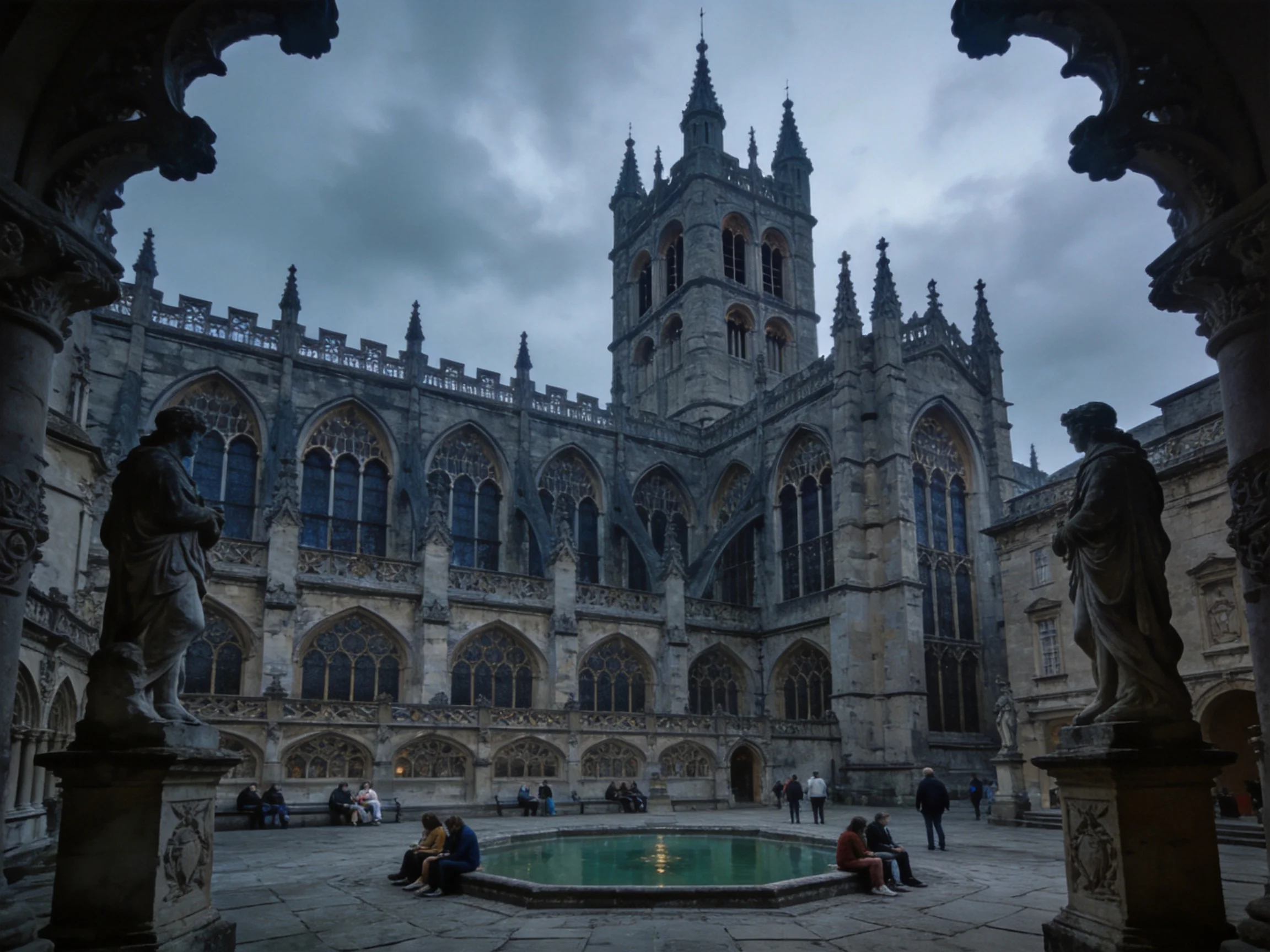 A historic Gothic cathedral with stone facade and central tower