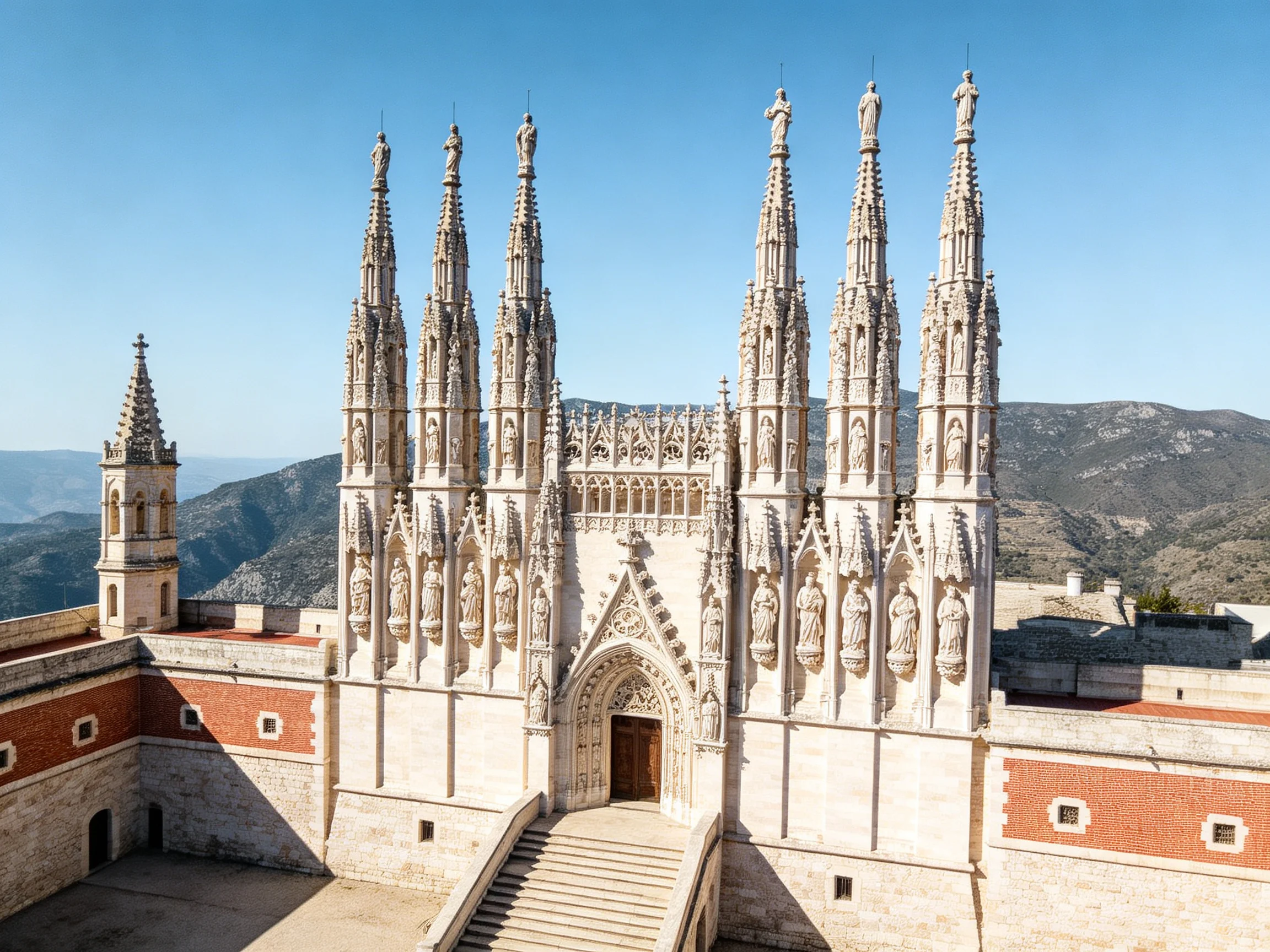 A magnificent Gothic church with tall spires and ornate facade
