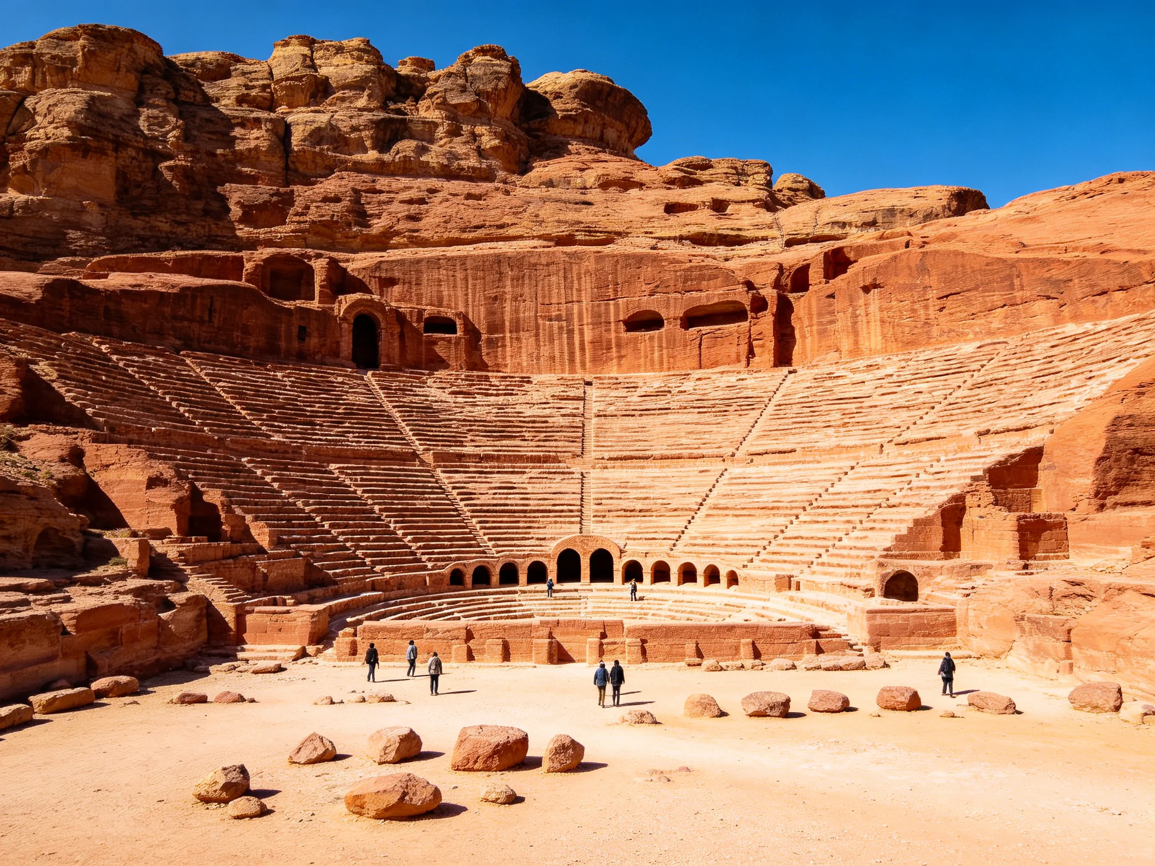 Ancient Red Rock Amphitheater with Stone Seating