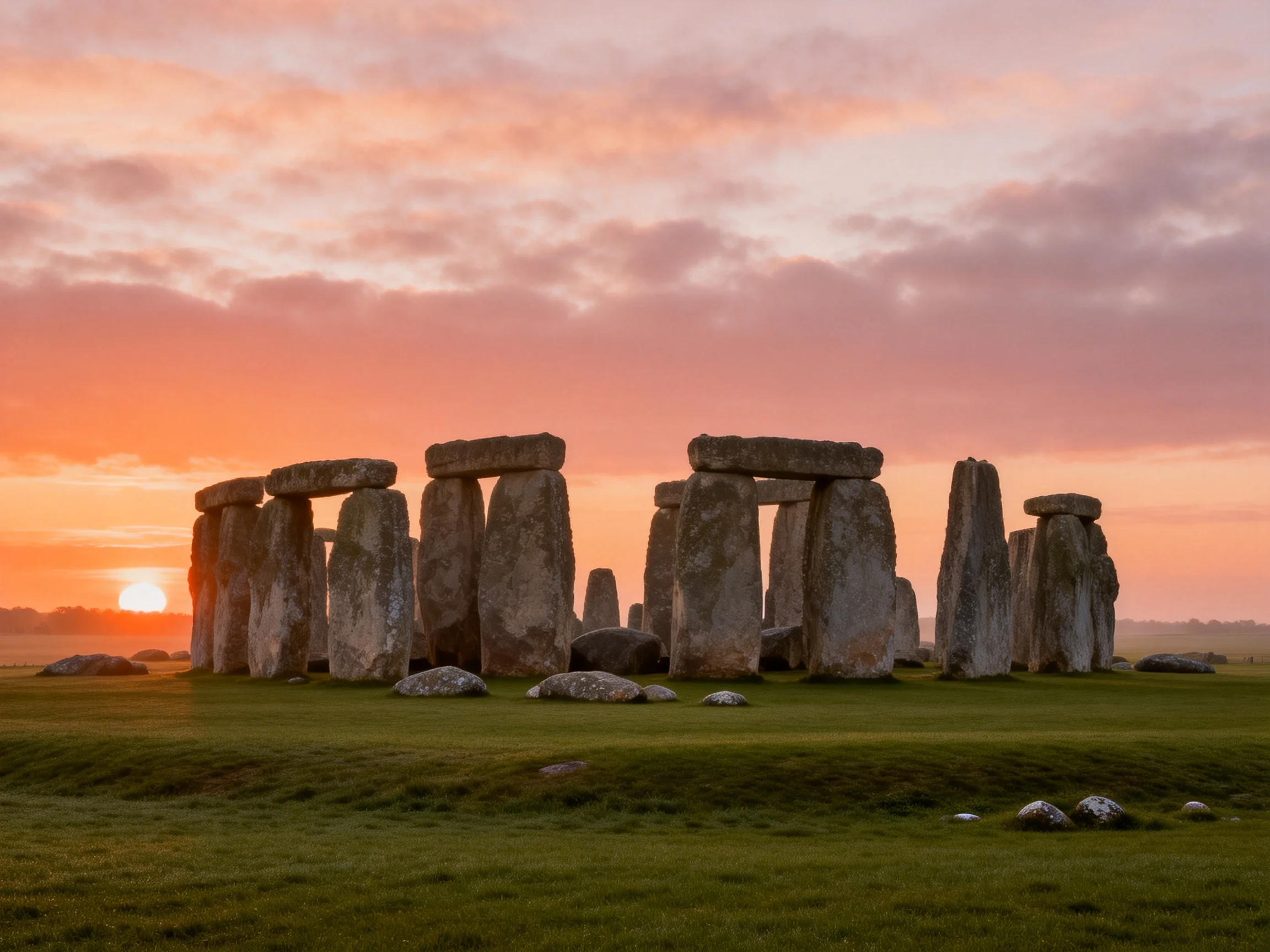 Ancient Stone Circle at Sunset