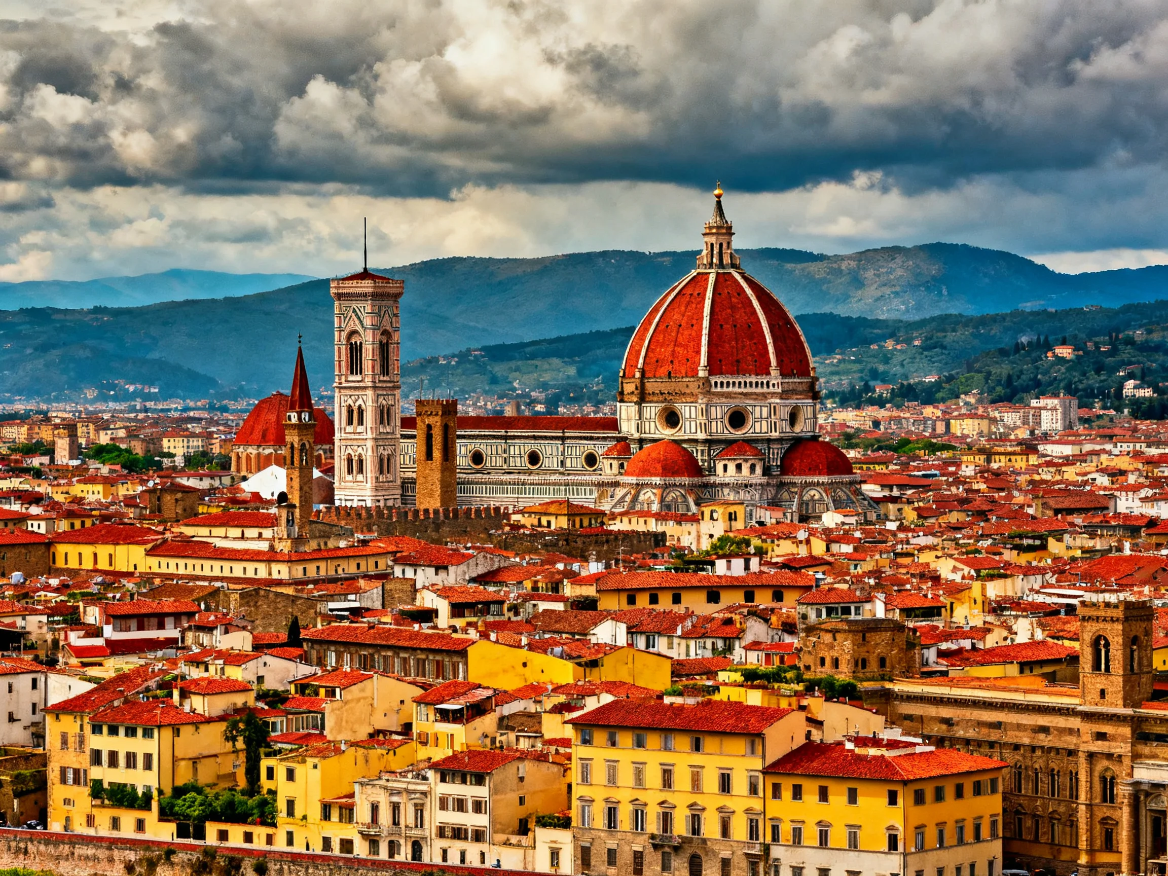 Florences Duomo with Red Dome and Historic Cityscape