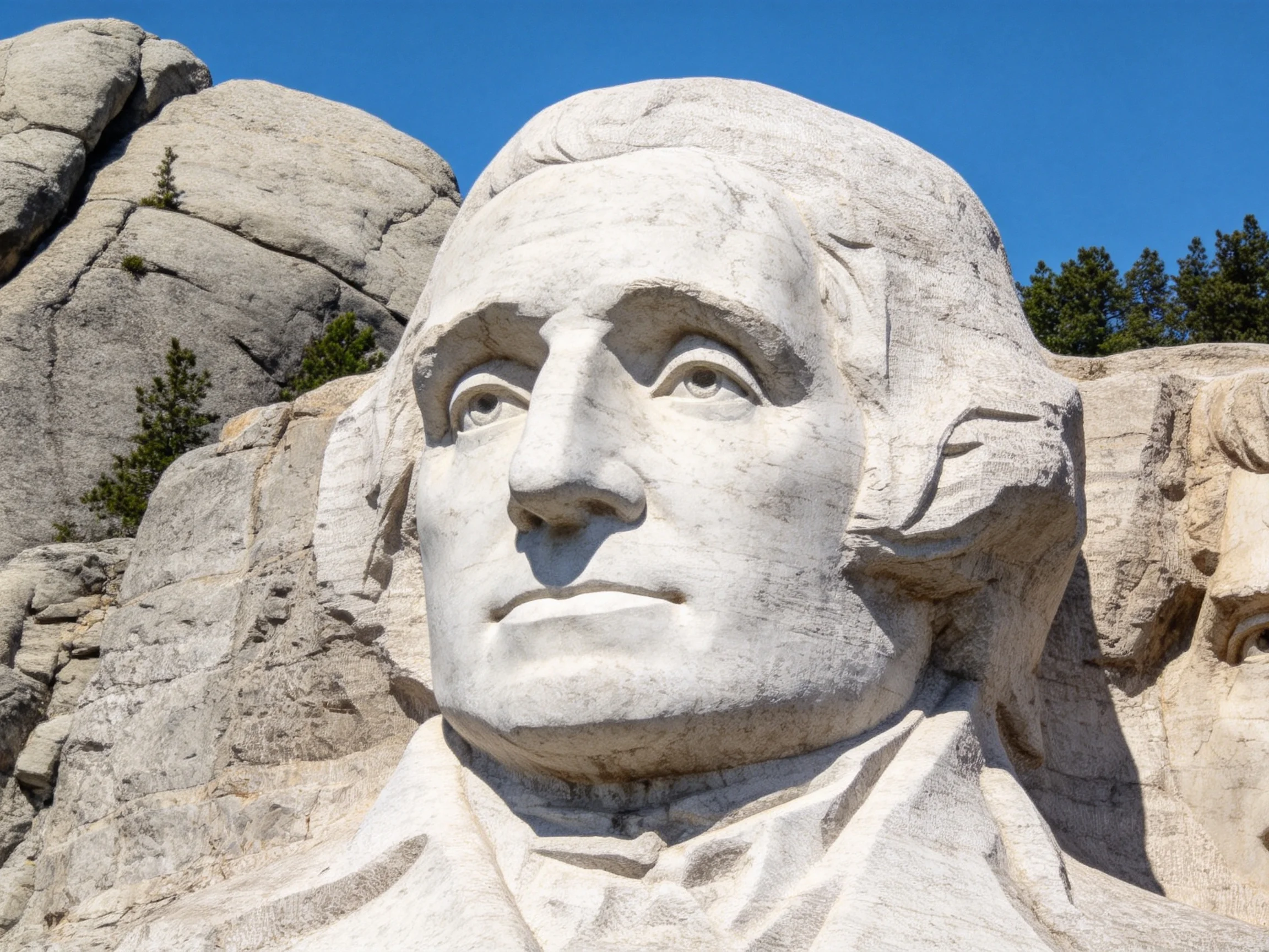 George Washingtons massive stone sculpture at Mount Rushmore