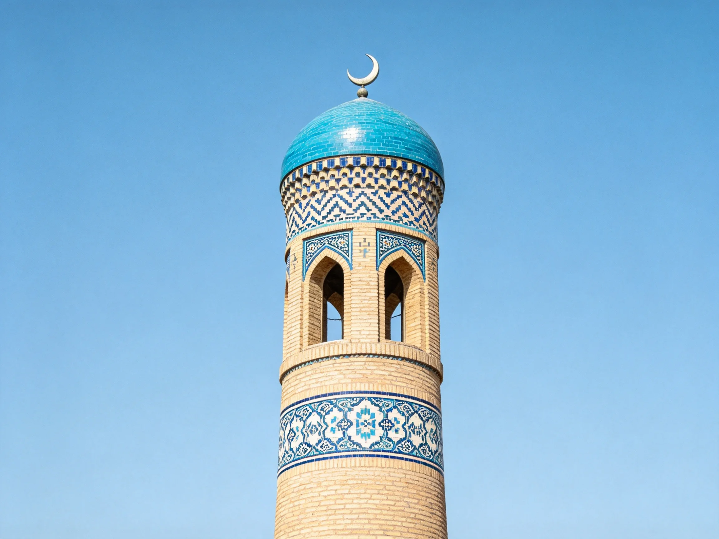 Turquoise domed tower with blue tile decorations