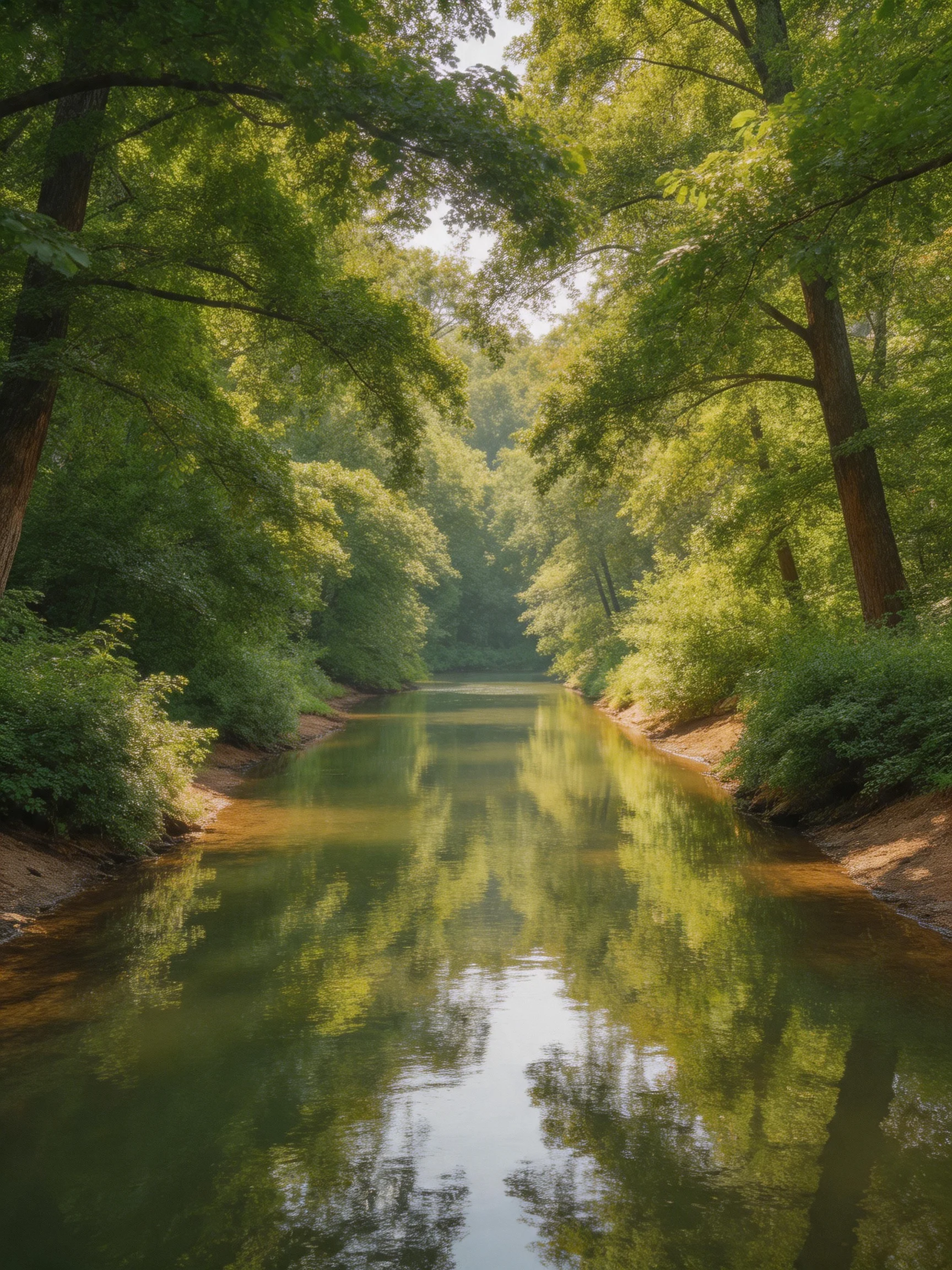 A narrow river winding through dense emerald forests