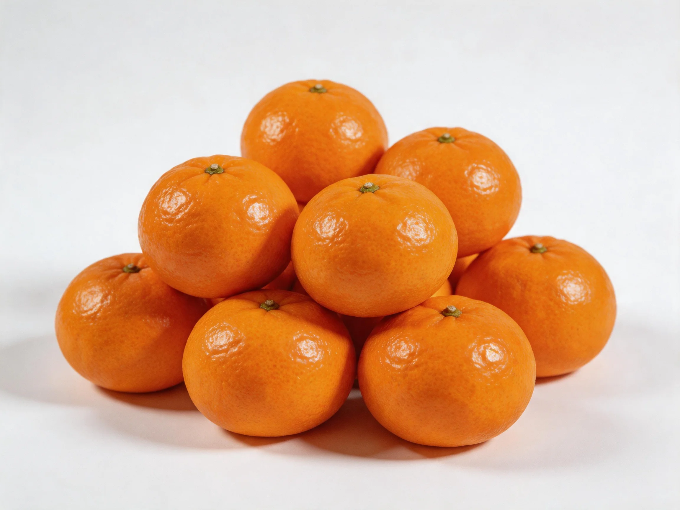 A pyramid of glossy orange citrus fruits