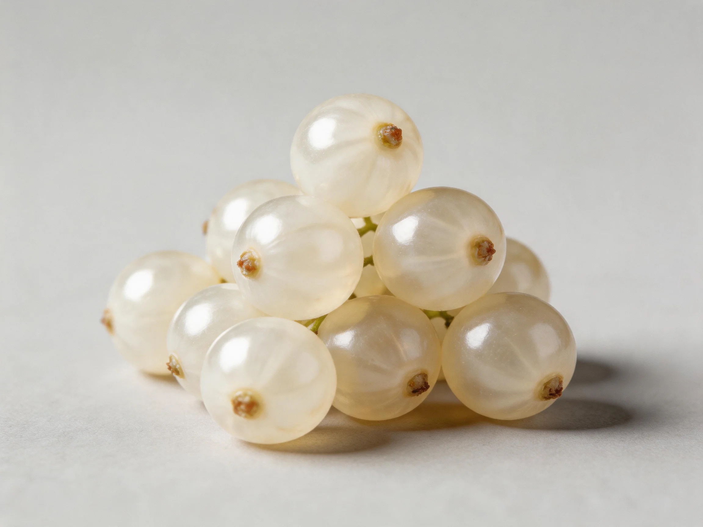 A pyramid of glossy white berries