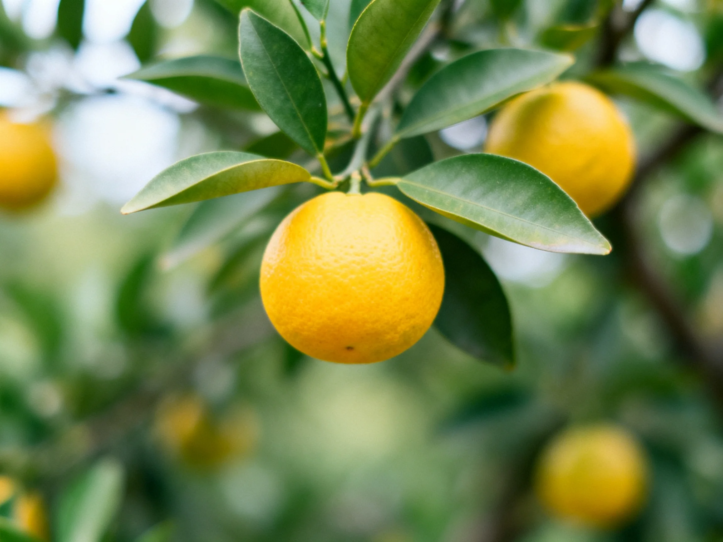 Abundant bright yellow citrus fruits on lush green lemon trees