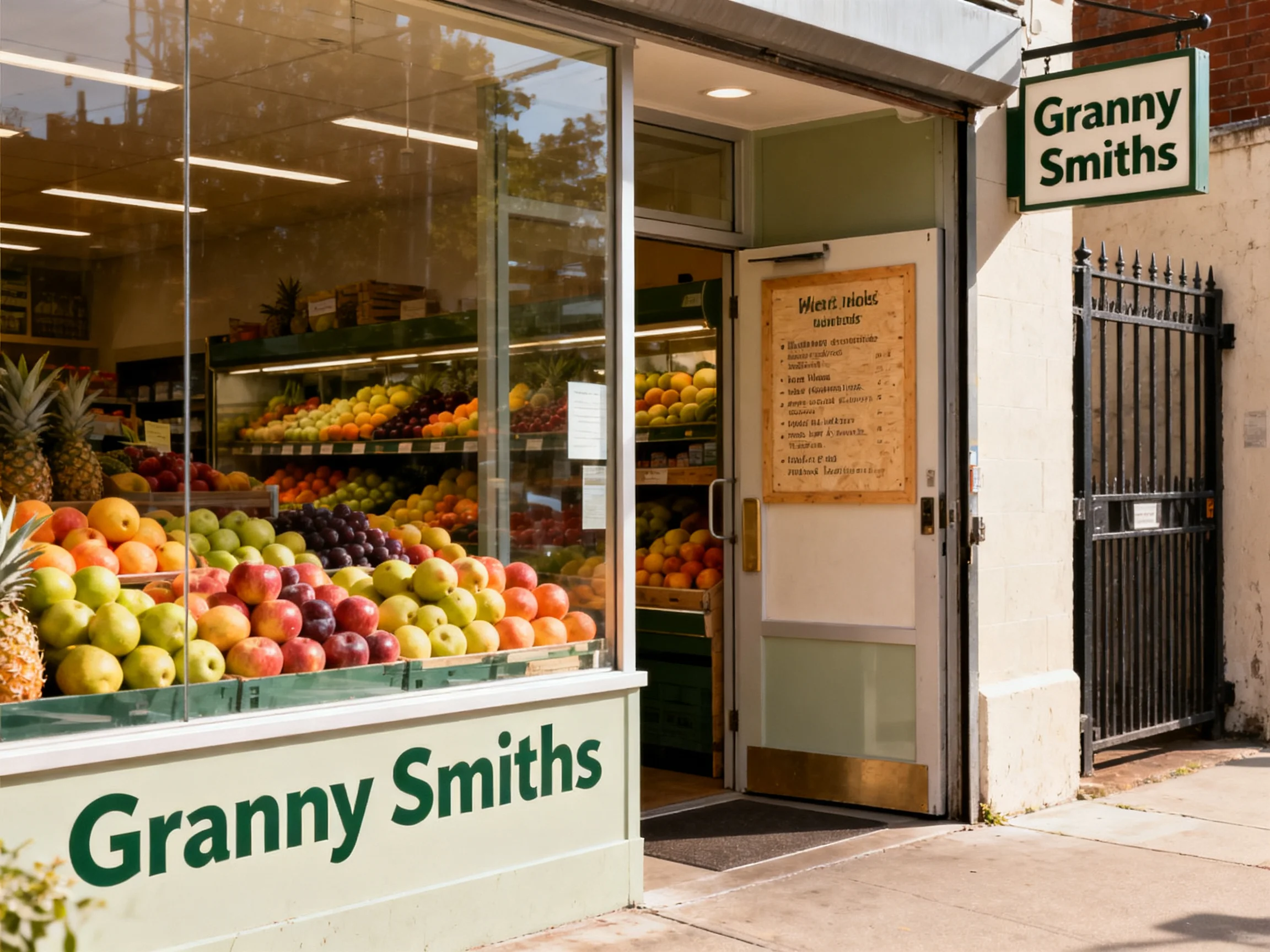 Granny Smiths Fruit Shop with Colorful Fresh Produce