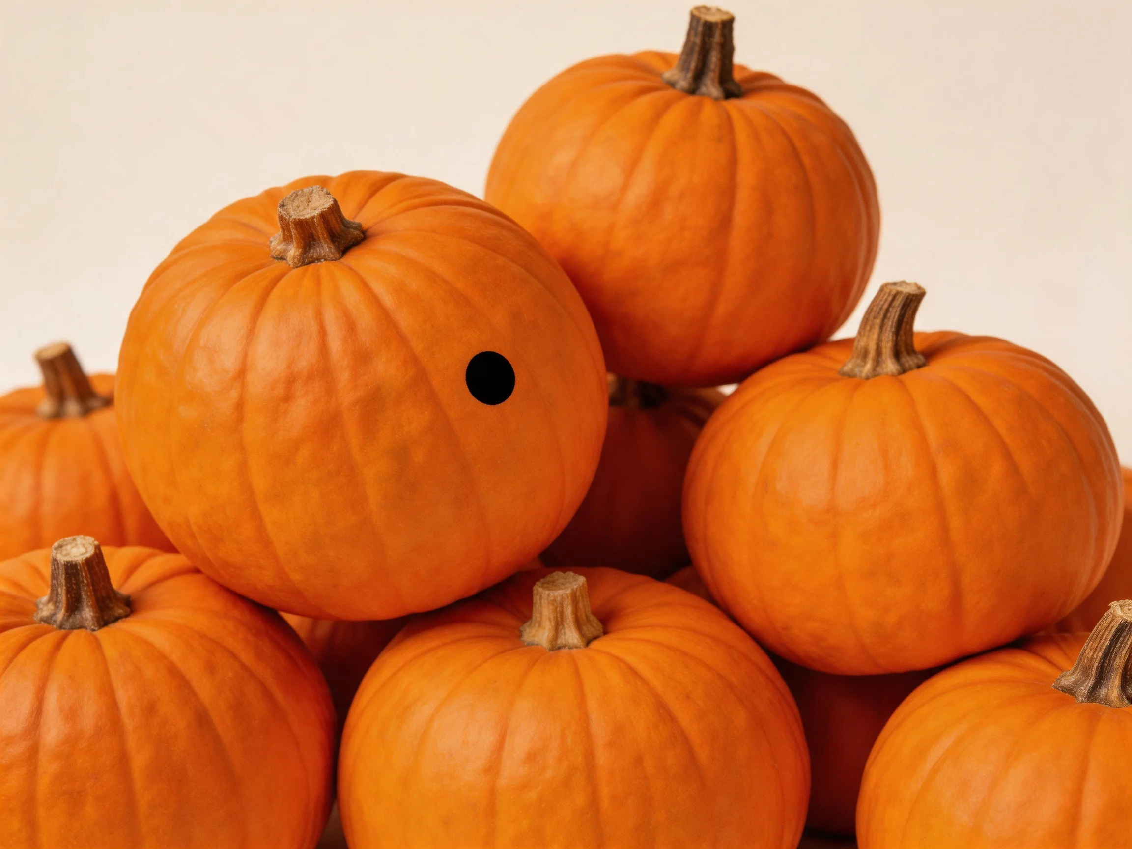 A pile of vibrant orange pumpkins with varied sizes and stems