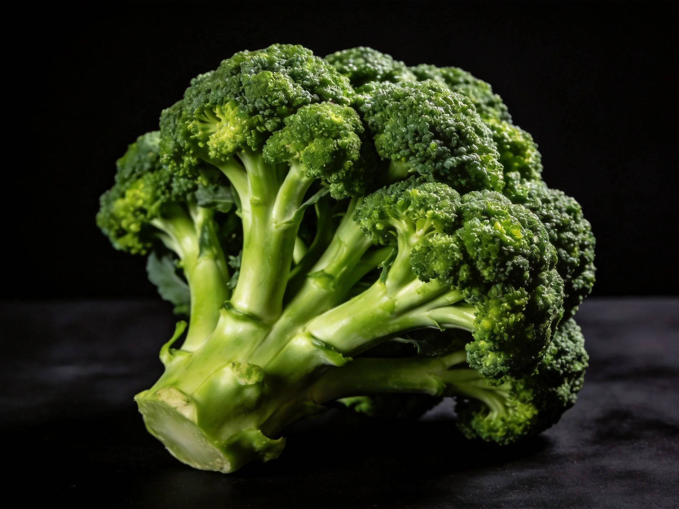 Fresh green broccoli with vibrant florets and sturdy stems