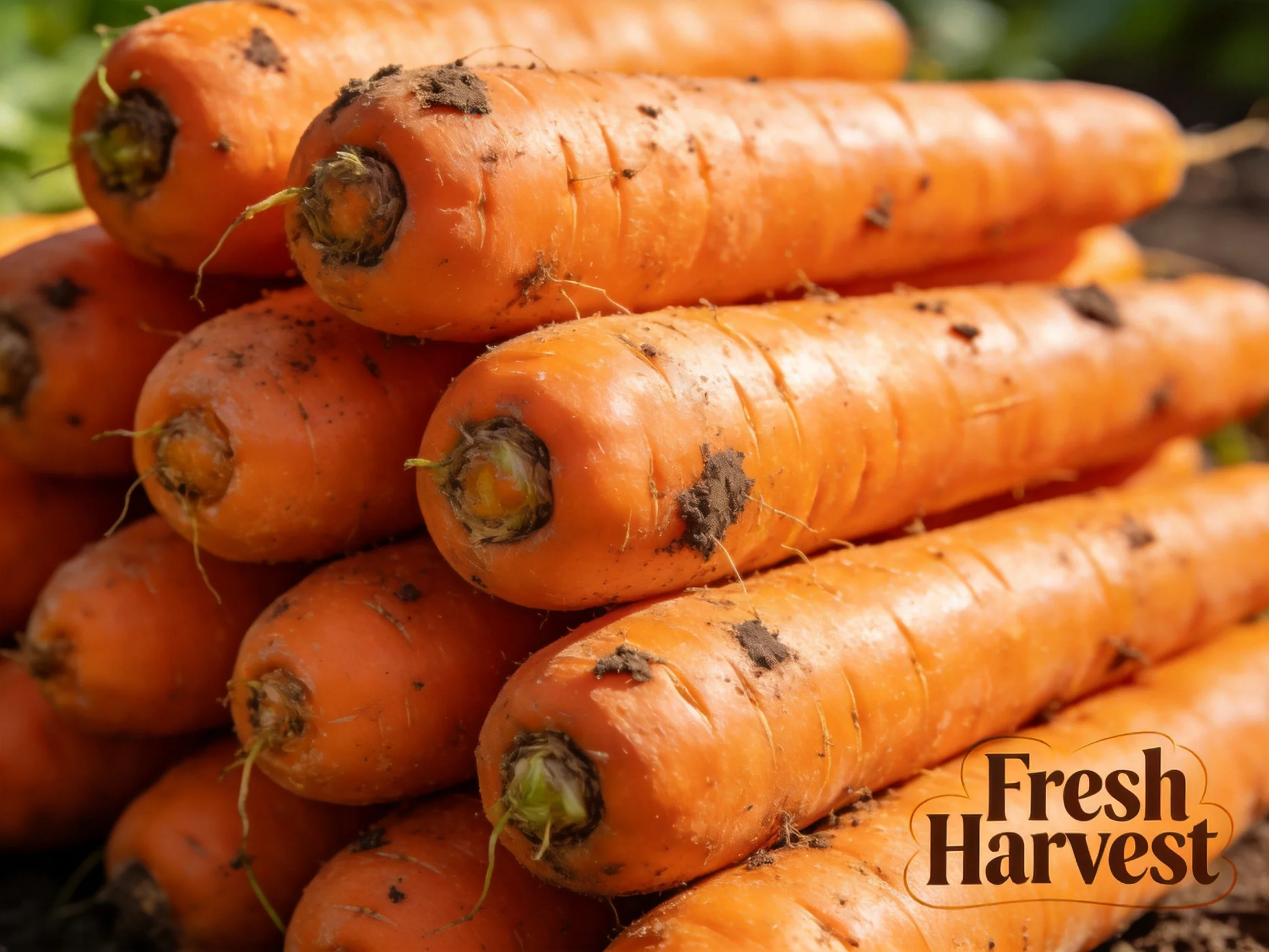 Freshly harvested carrots with earthy dirt and vibrant orange hues