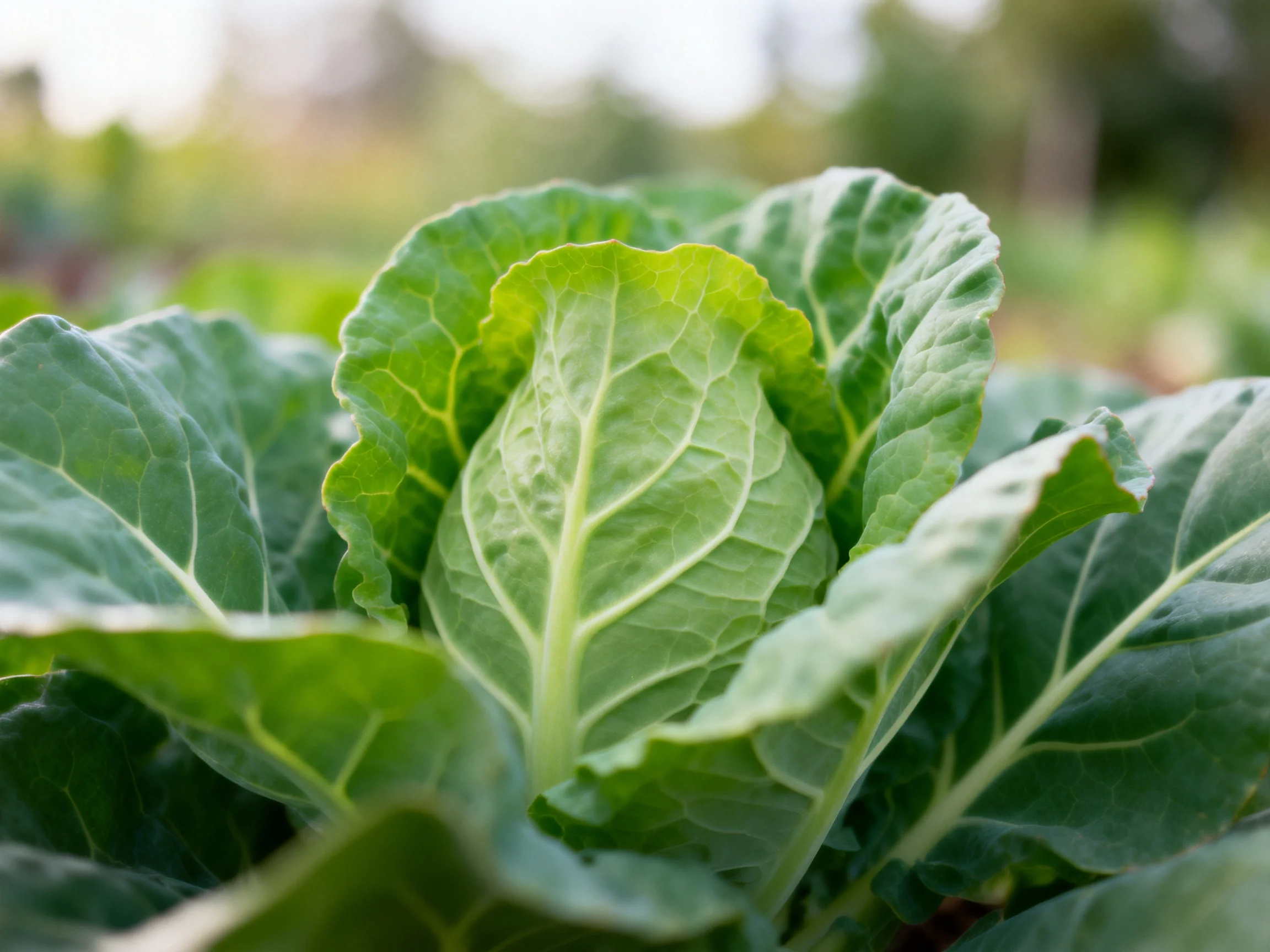 Lush green leafy vegetable with broad veined leaves