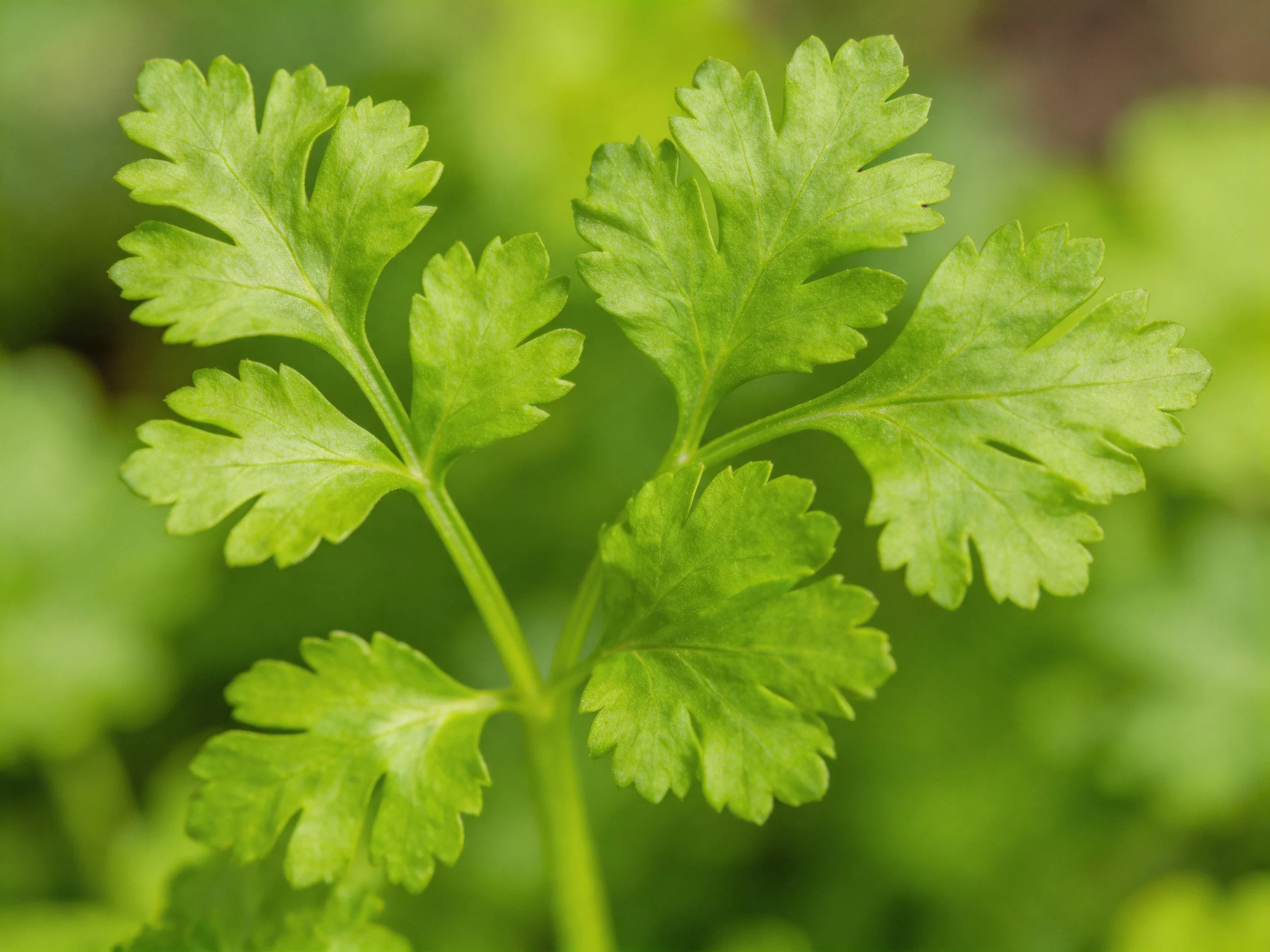 Vibrant green parsley leaves display intricate leaf patterns