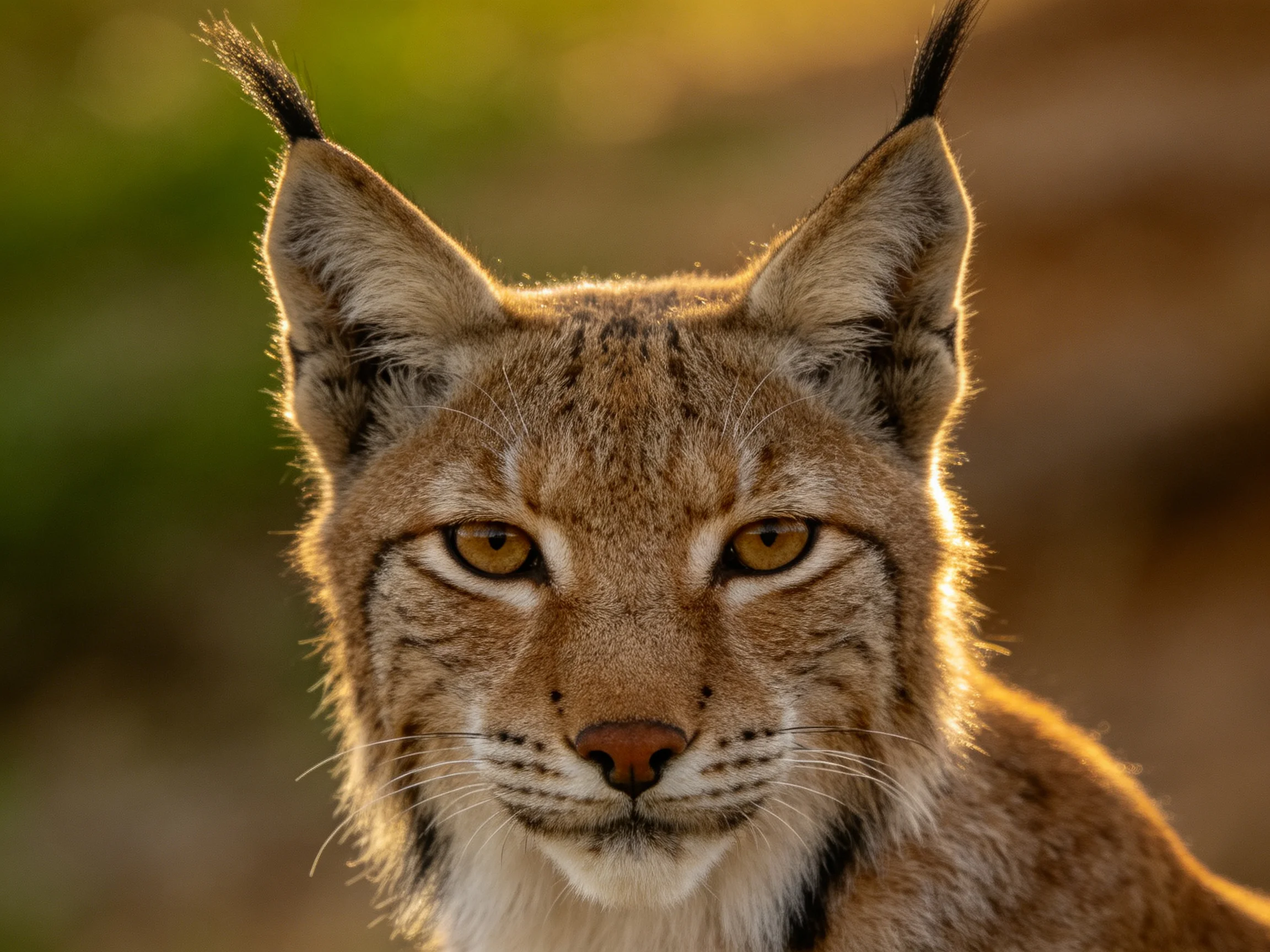 A close - up of a lynx with tufted ears and earthy fur patterns