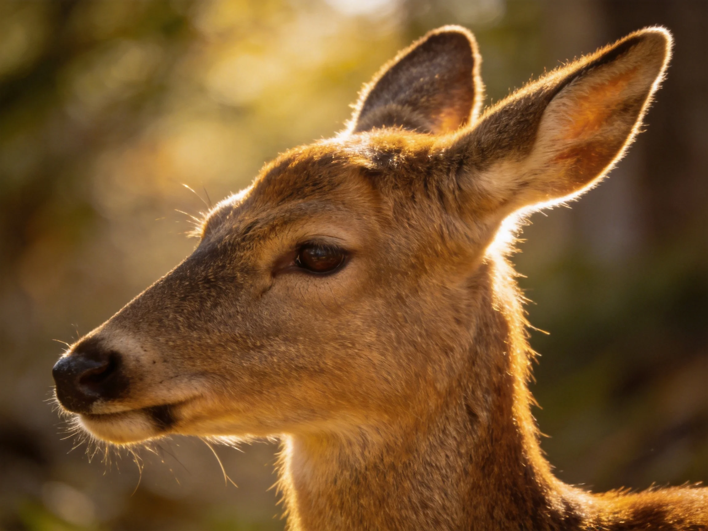 Close - up of a young deer with golden - brown fur in a forest