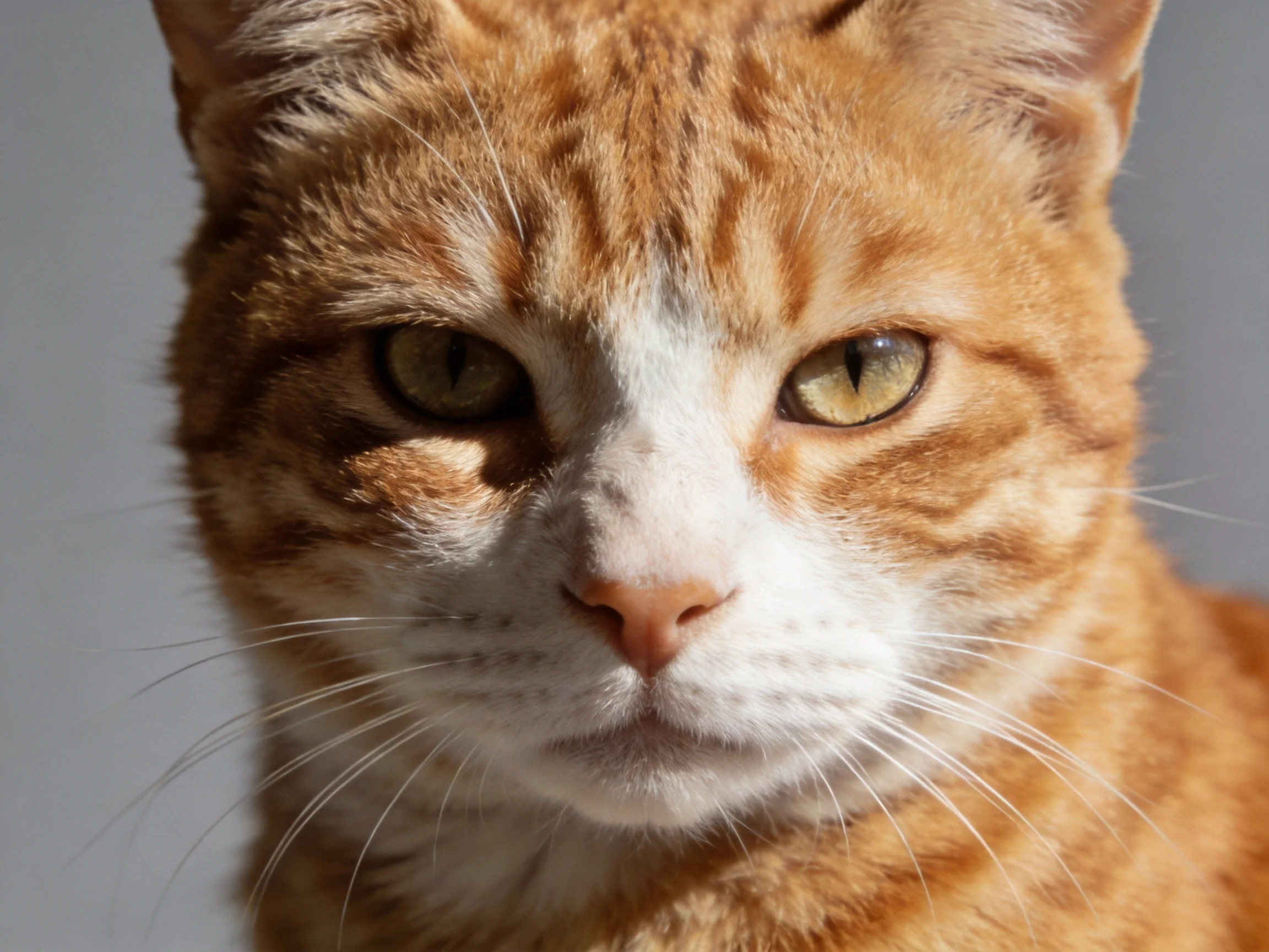 A close - up shows an orange tabby cat with white facial markings.