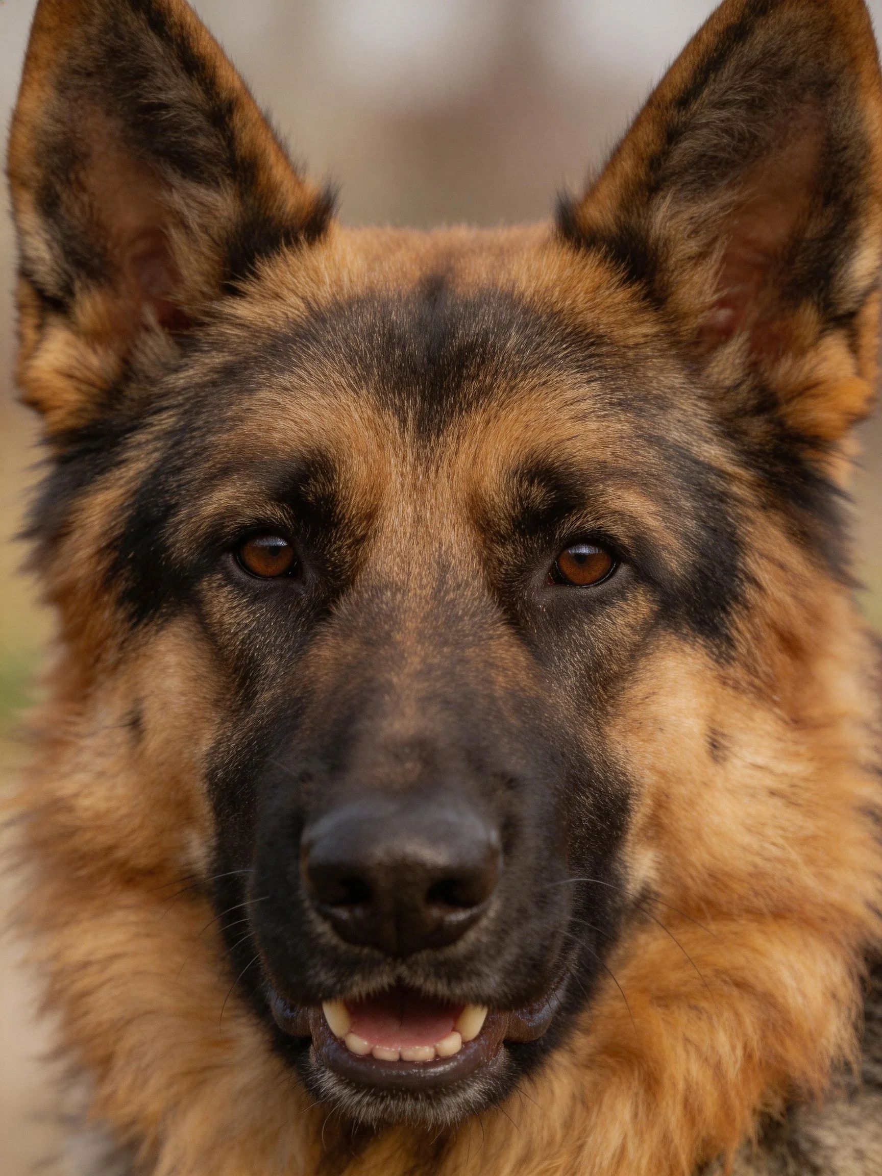A close - up of a German Shepherd with an alert expression.