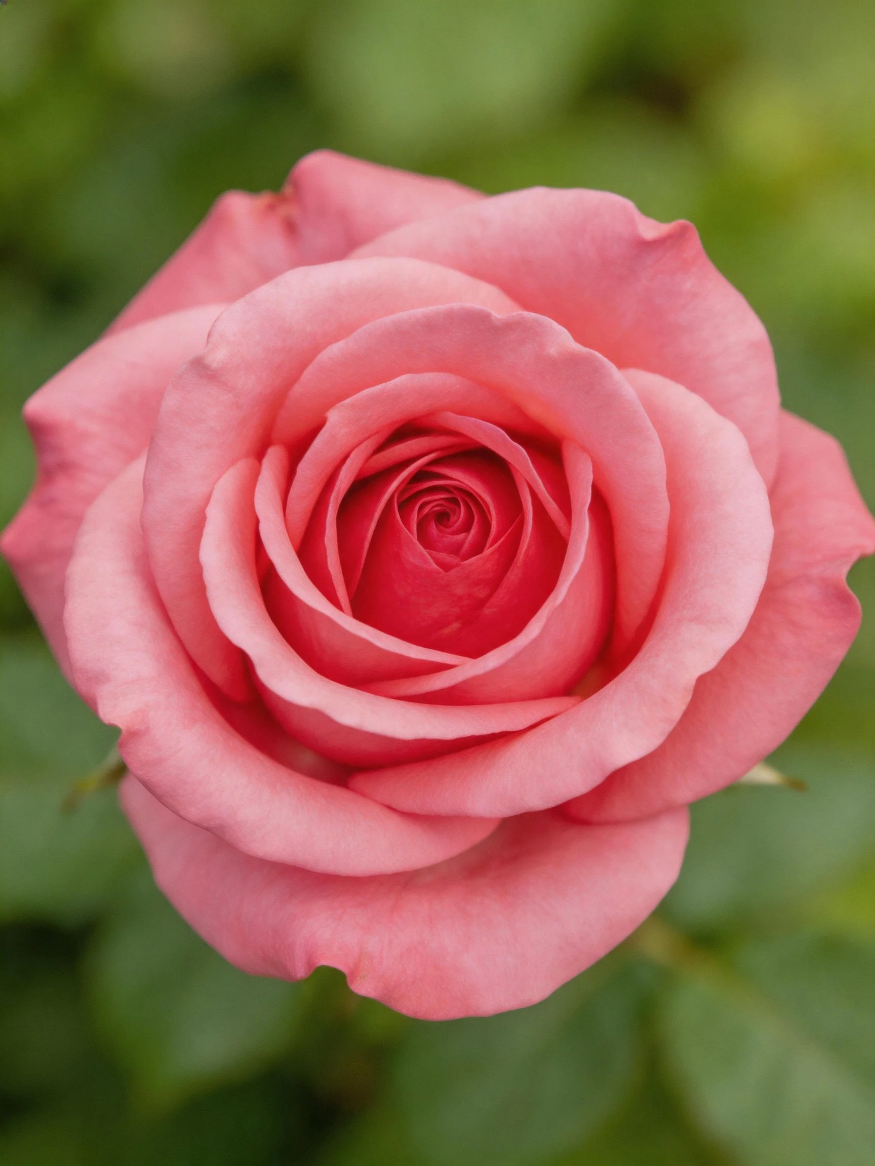 A close - up of a fully bloomed pink rose with soft petals