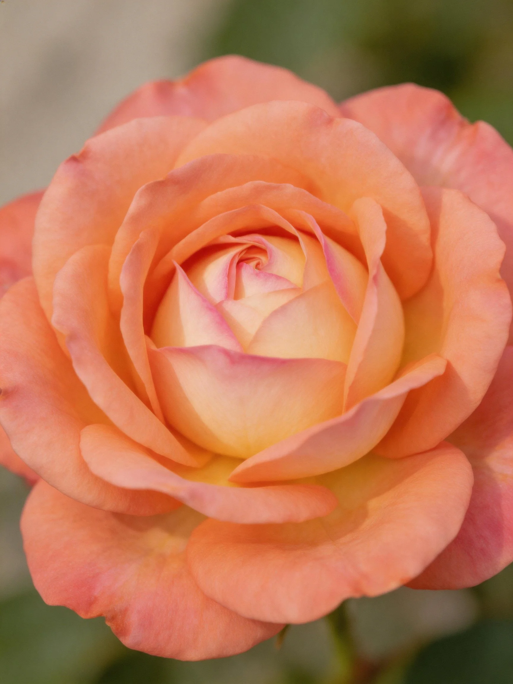 A close - up of a peach - hued rose with layered petals