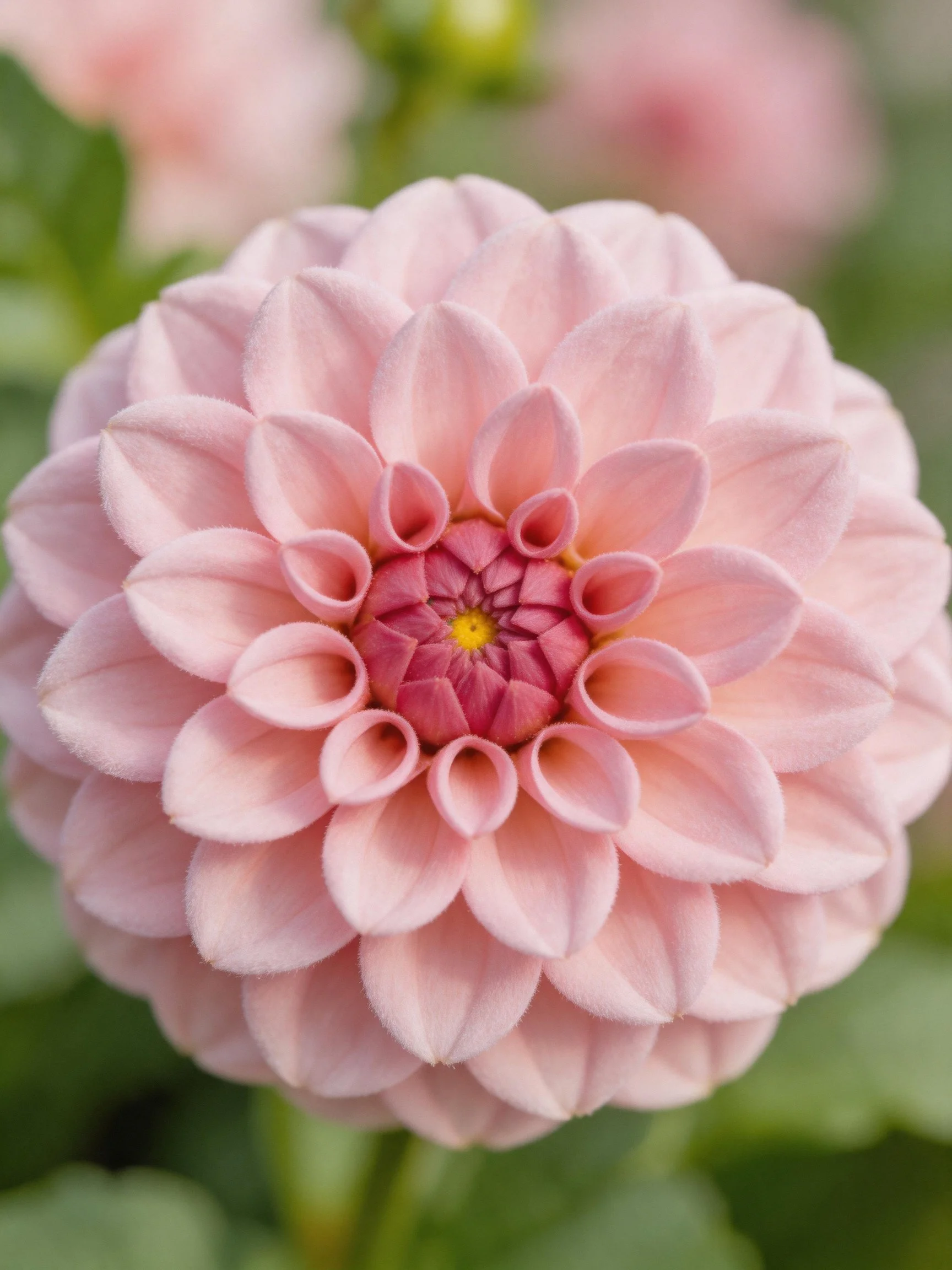 A close - up of a pink dahlia with layered petals