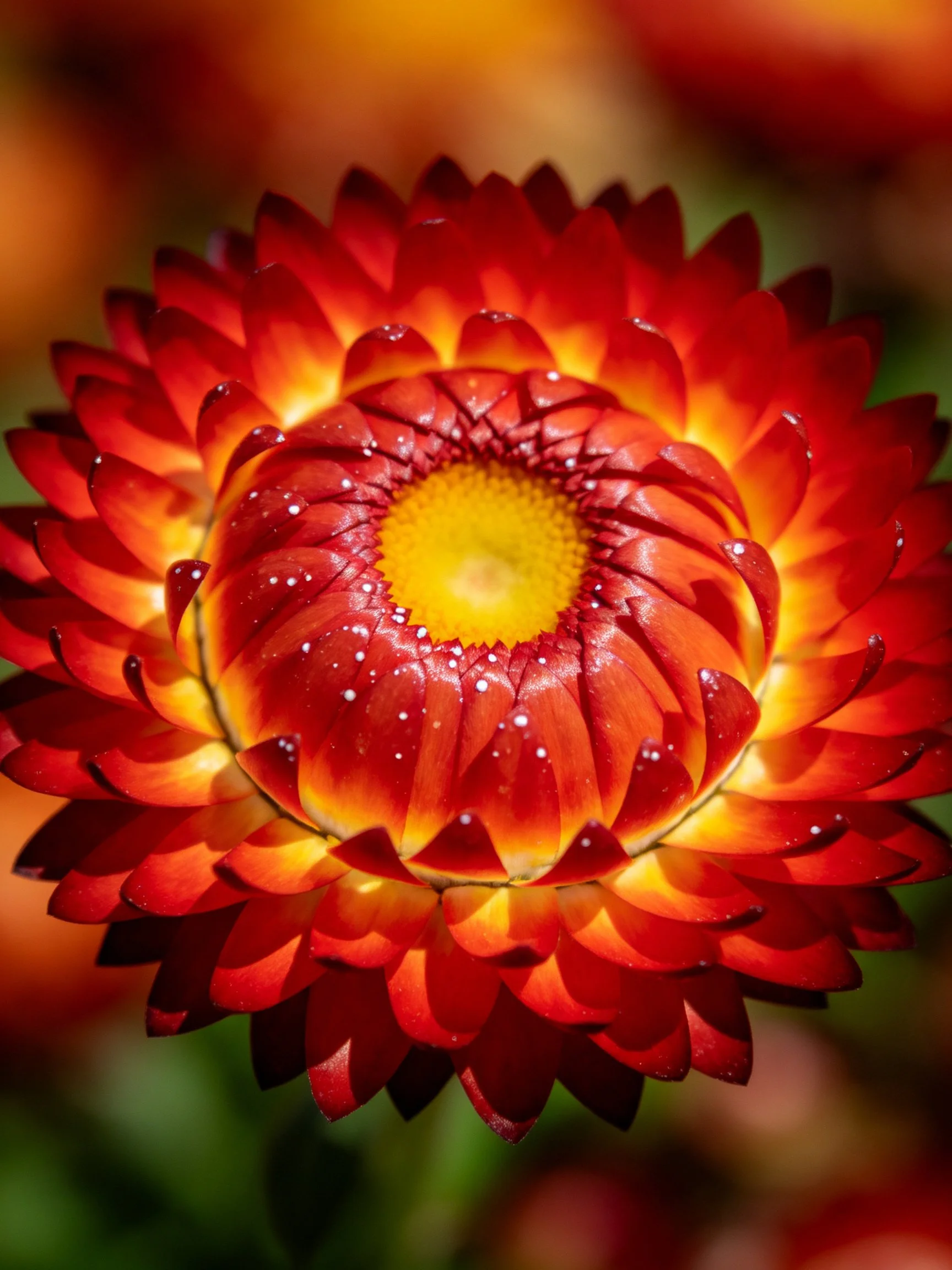 A close - up of a vibrant red - orange flower with layered petals
