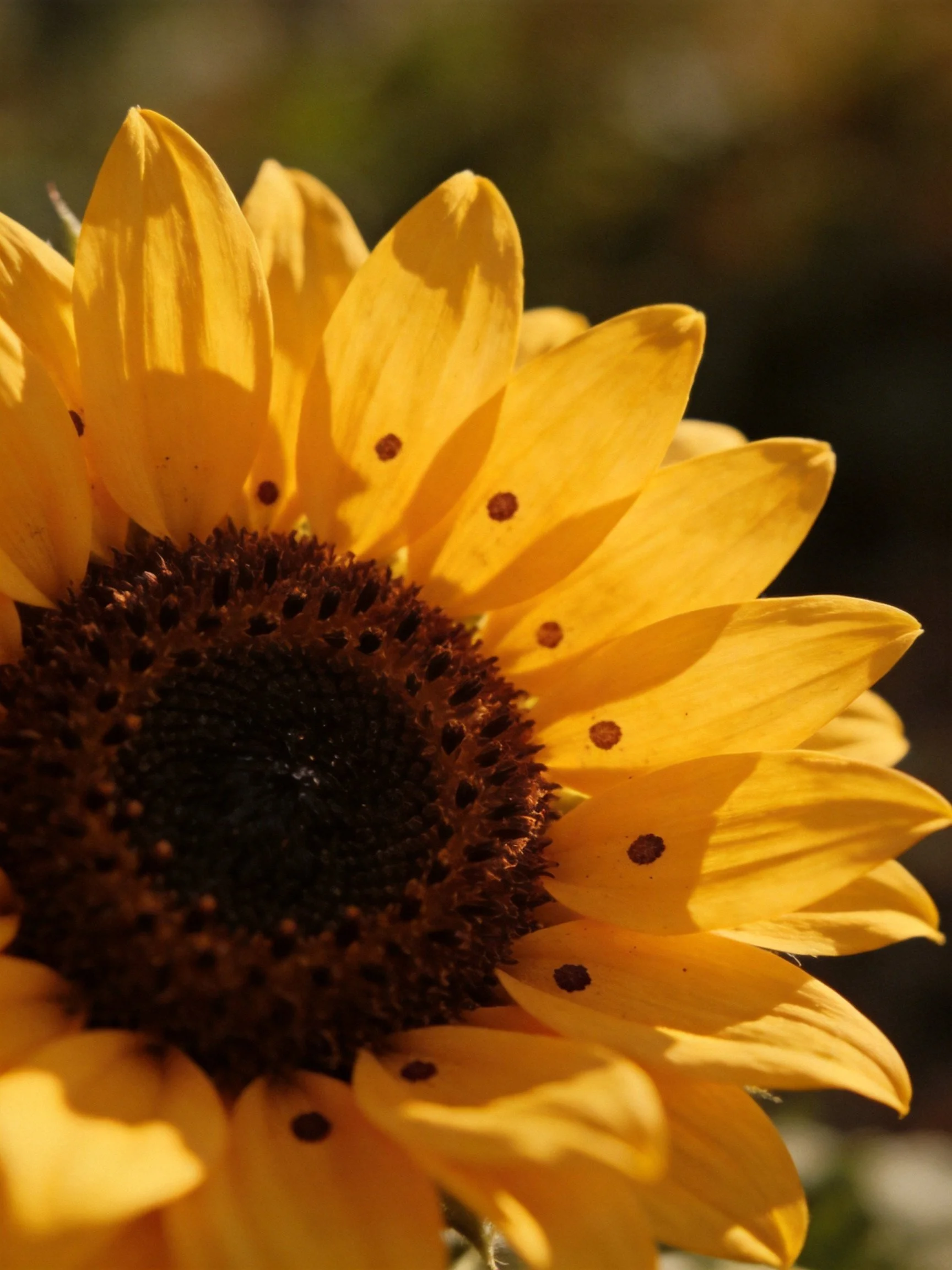 A close-up of a vibrant sunflower with bright yellow petals