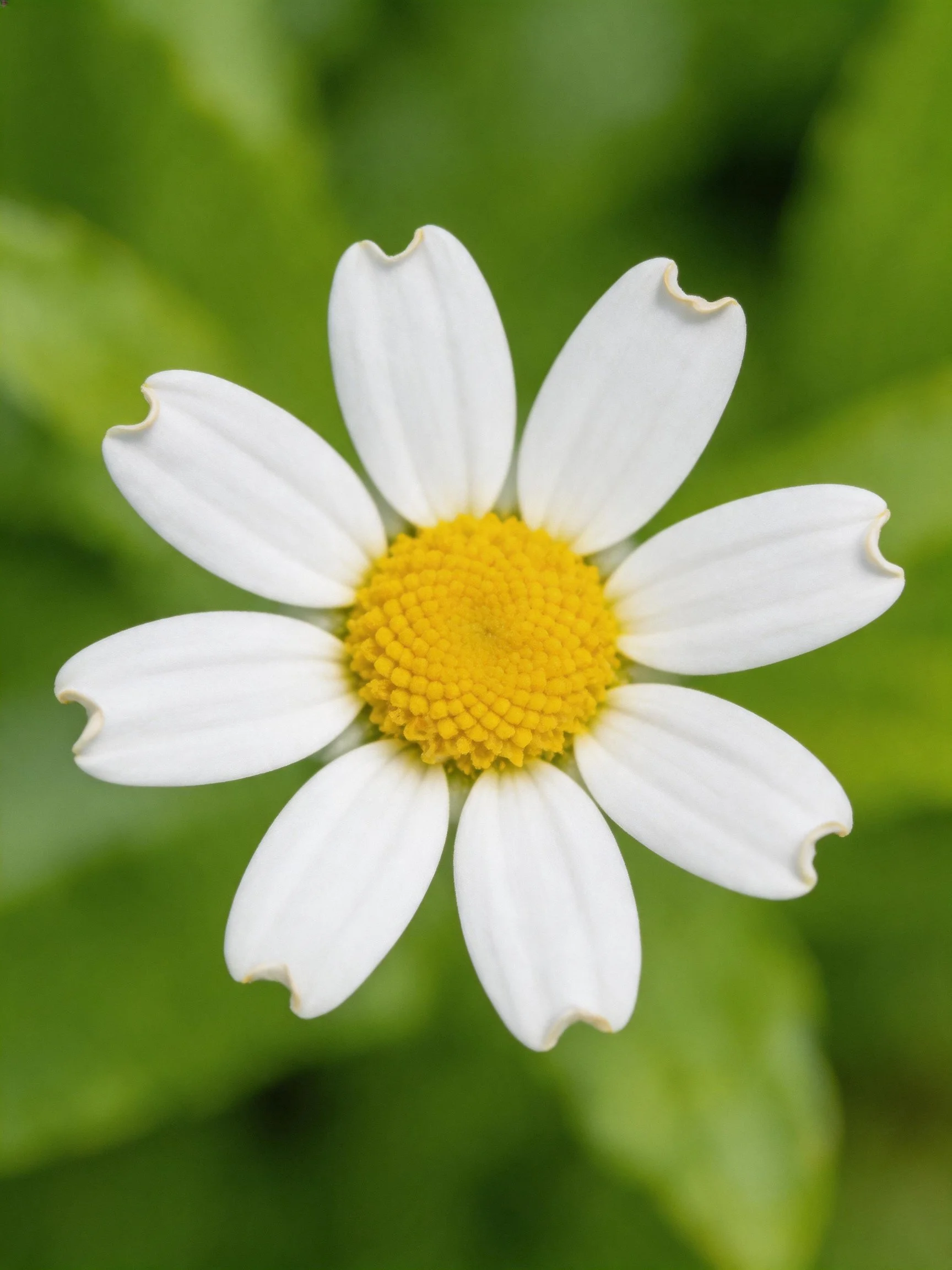 A close-up of a white-petaled daisy with a bright yellow center