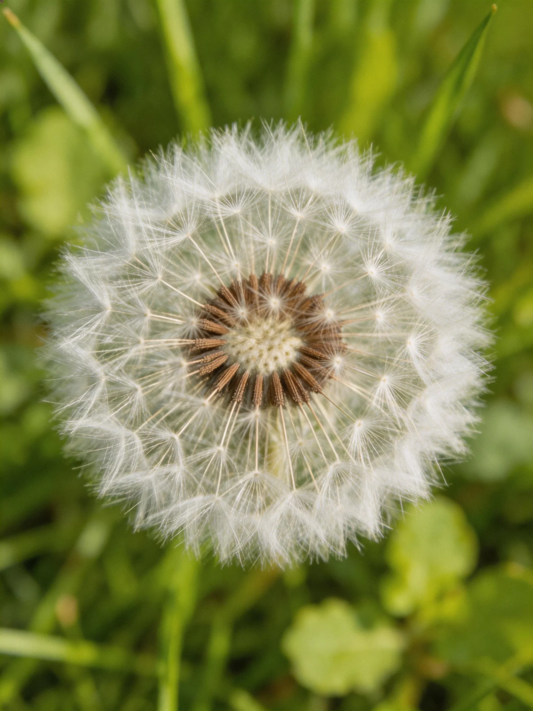 A close - up view of a mature dandelion seed head