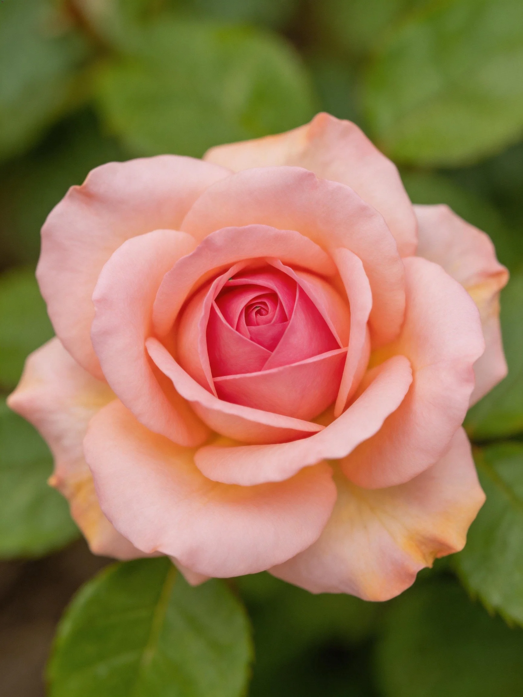 A soft pink rose in full bloom with green foliage