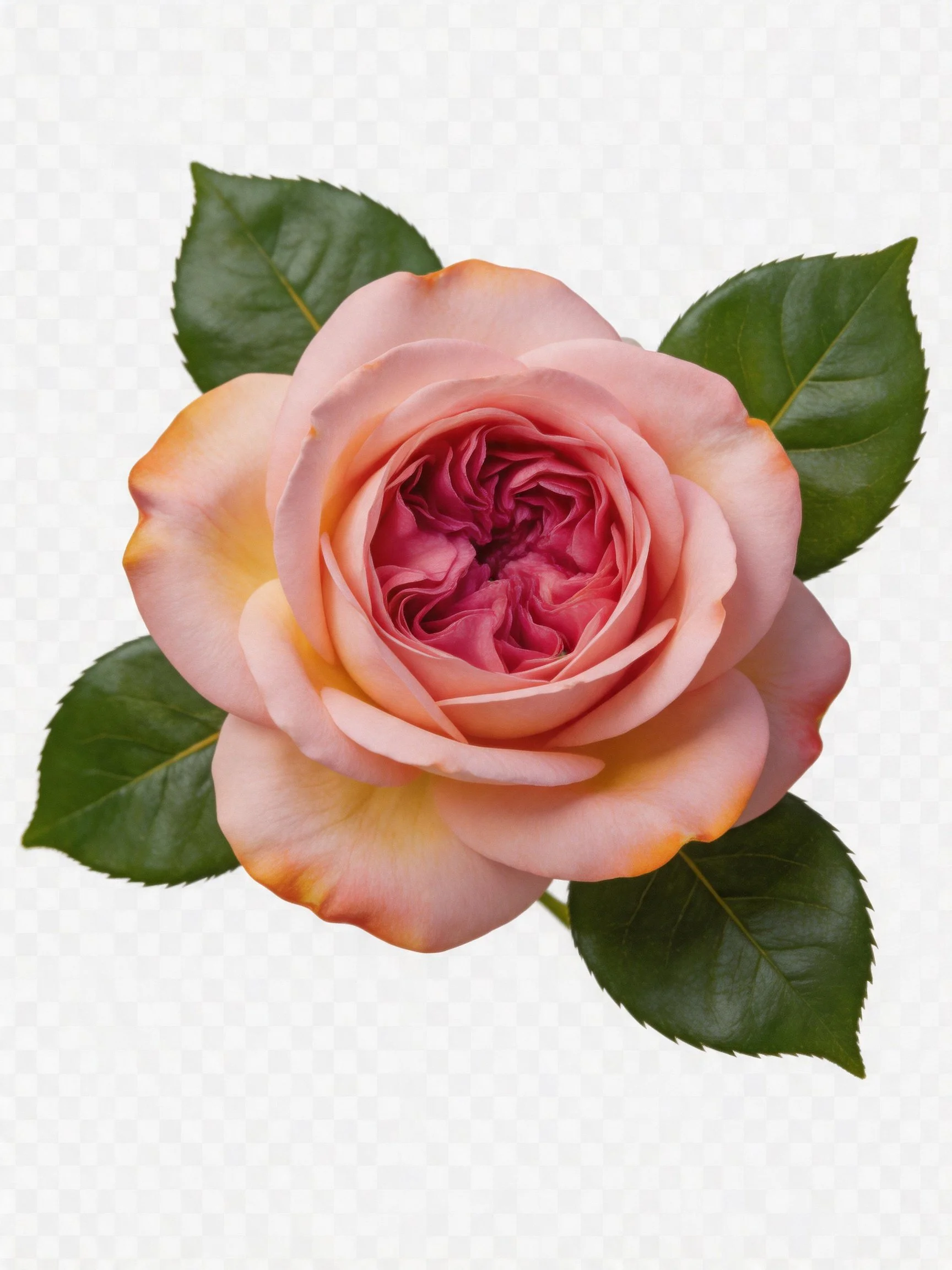 A soft pink rose with glossy green leaves