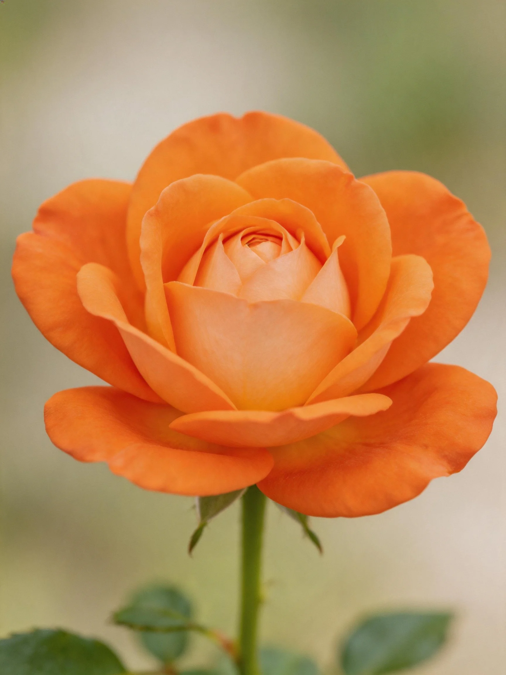 A vibrant orange rose with layered petals
