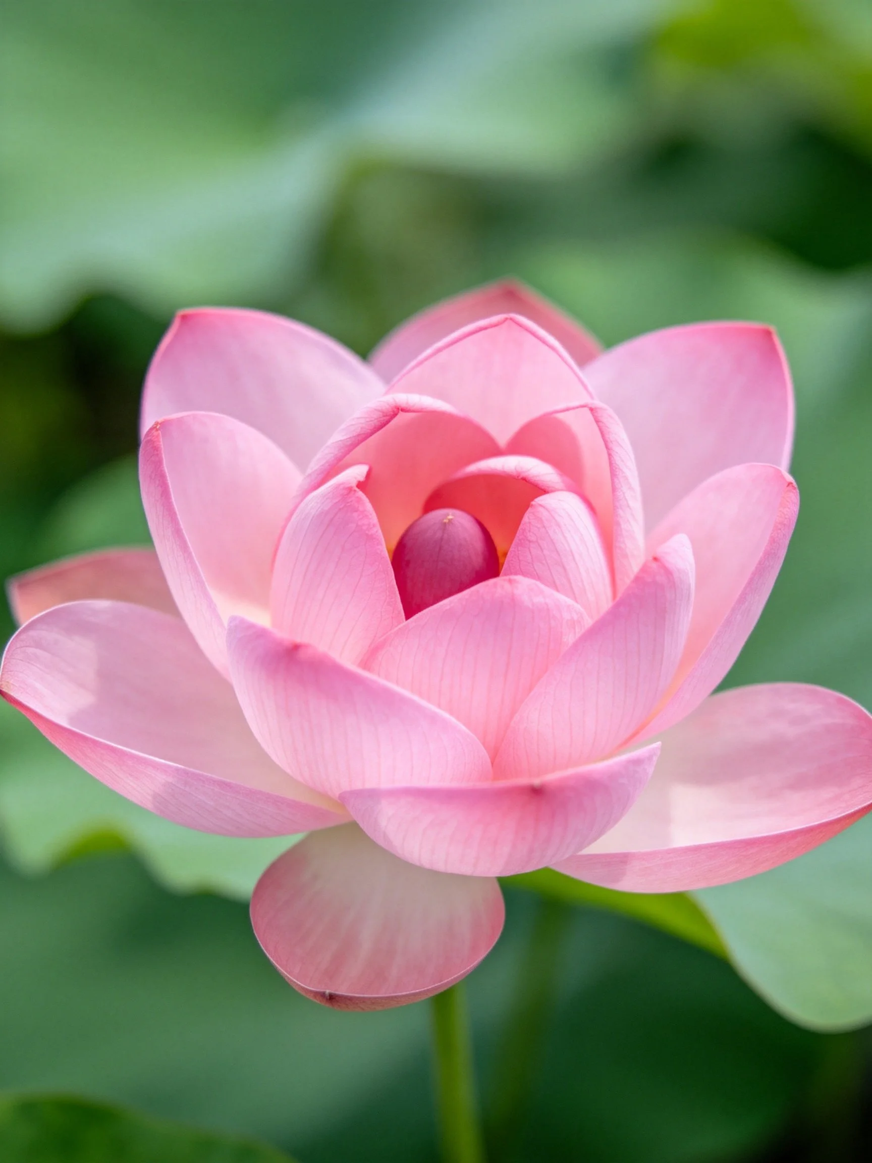 A vibrant pink lotus flower in full bloom