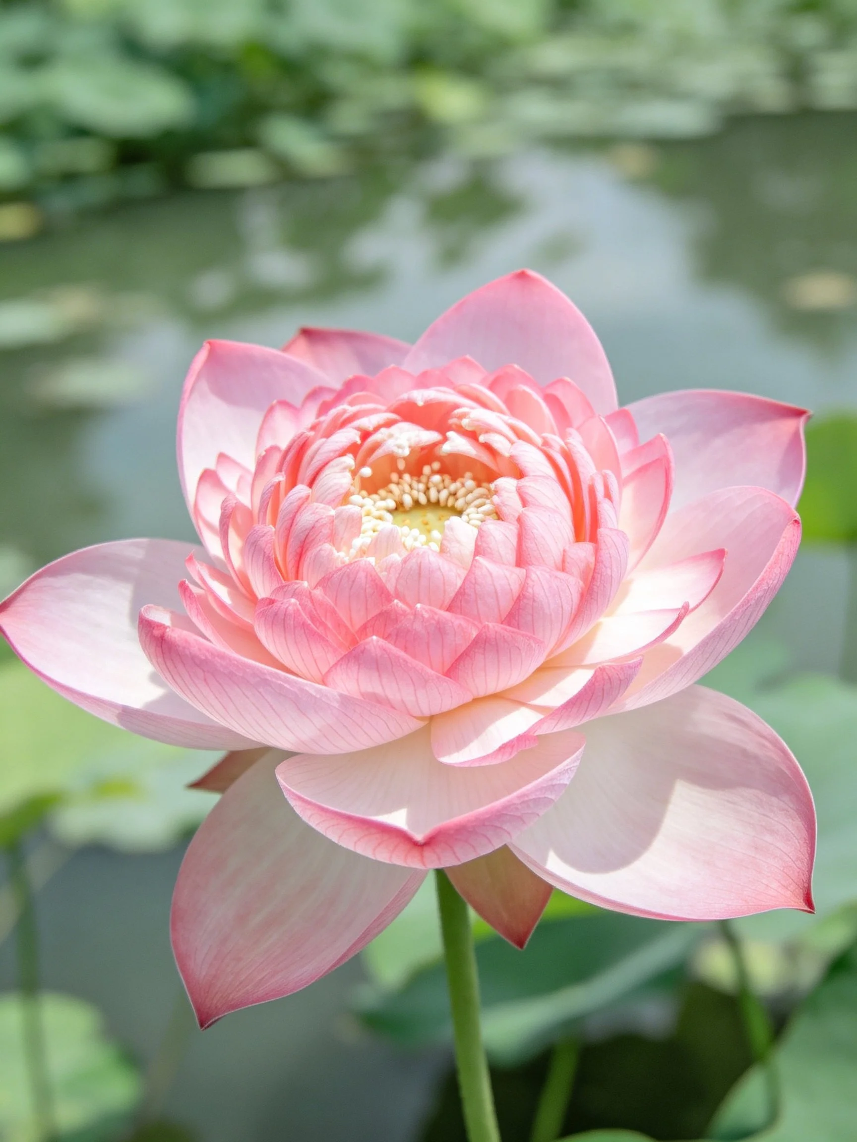 A vibrant pink lotus flower surrounded by green foliage