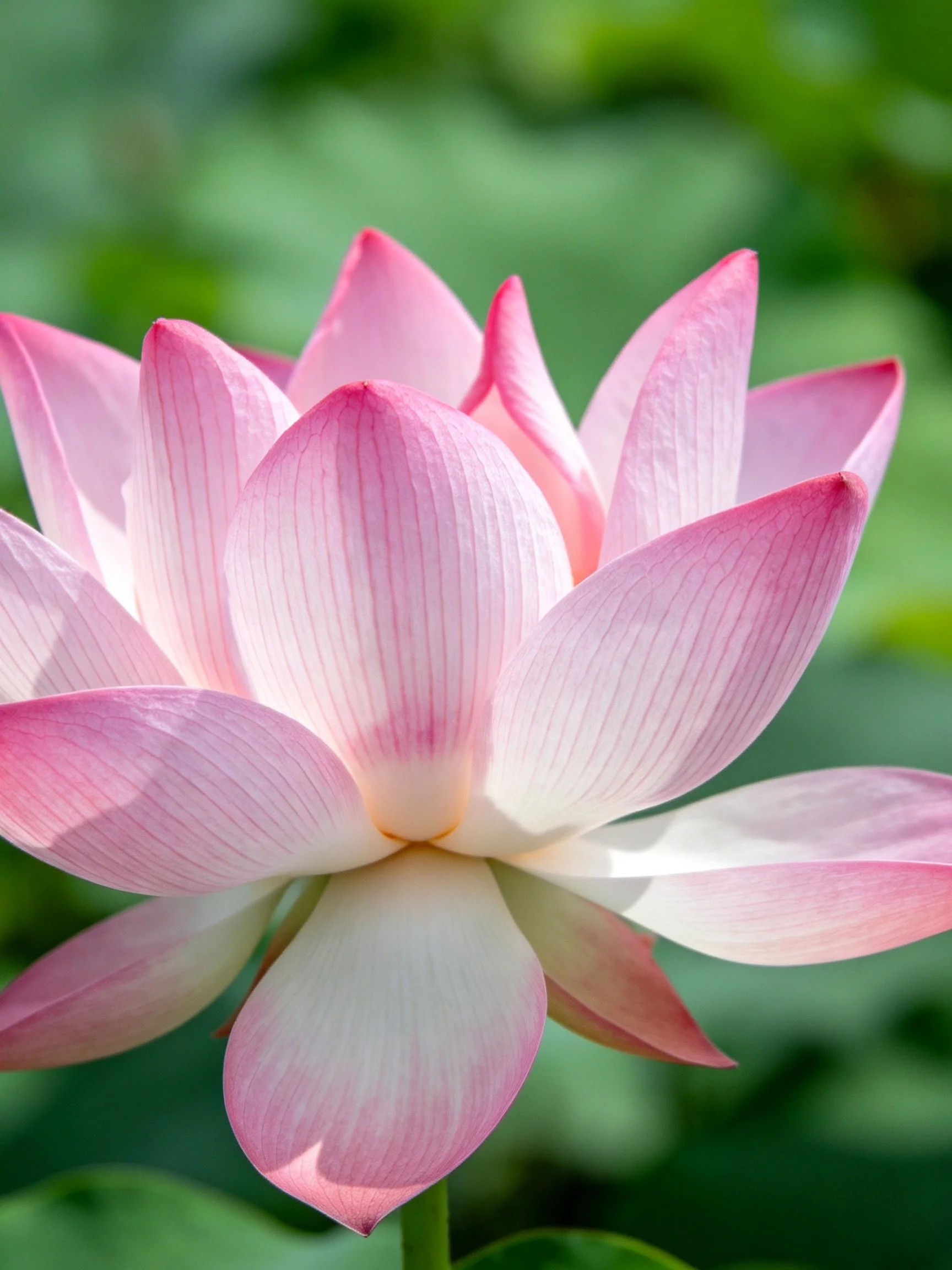 A vibrant pink lotus flower with layered petals