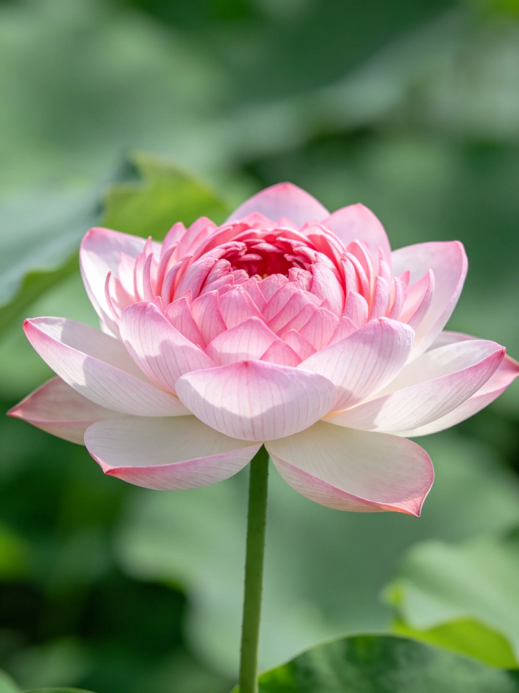 A vibrant pink lotus flower with layered petals