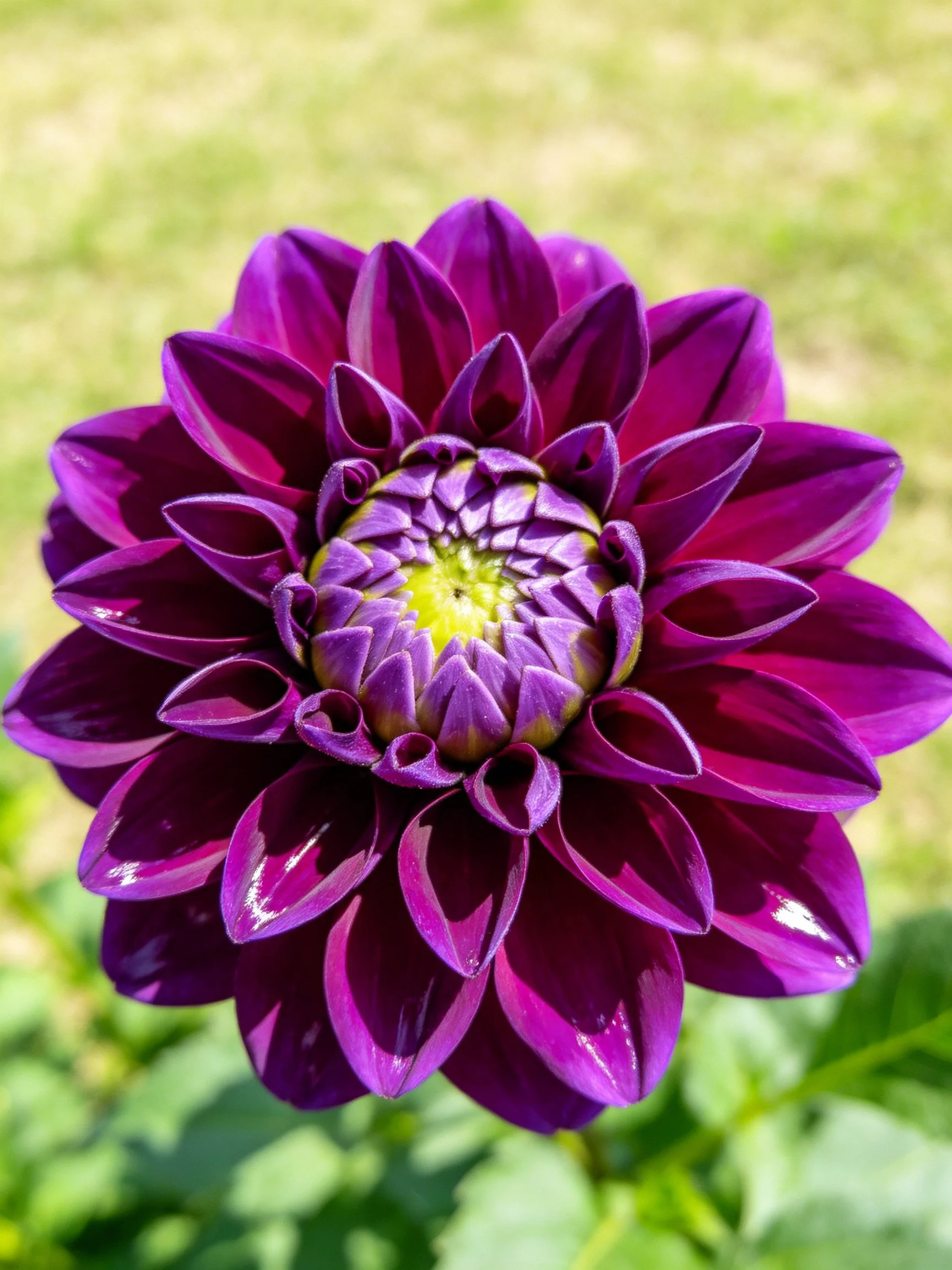 A vibrant purple dahlia with layered petals
