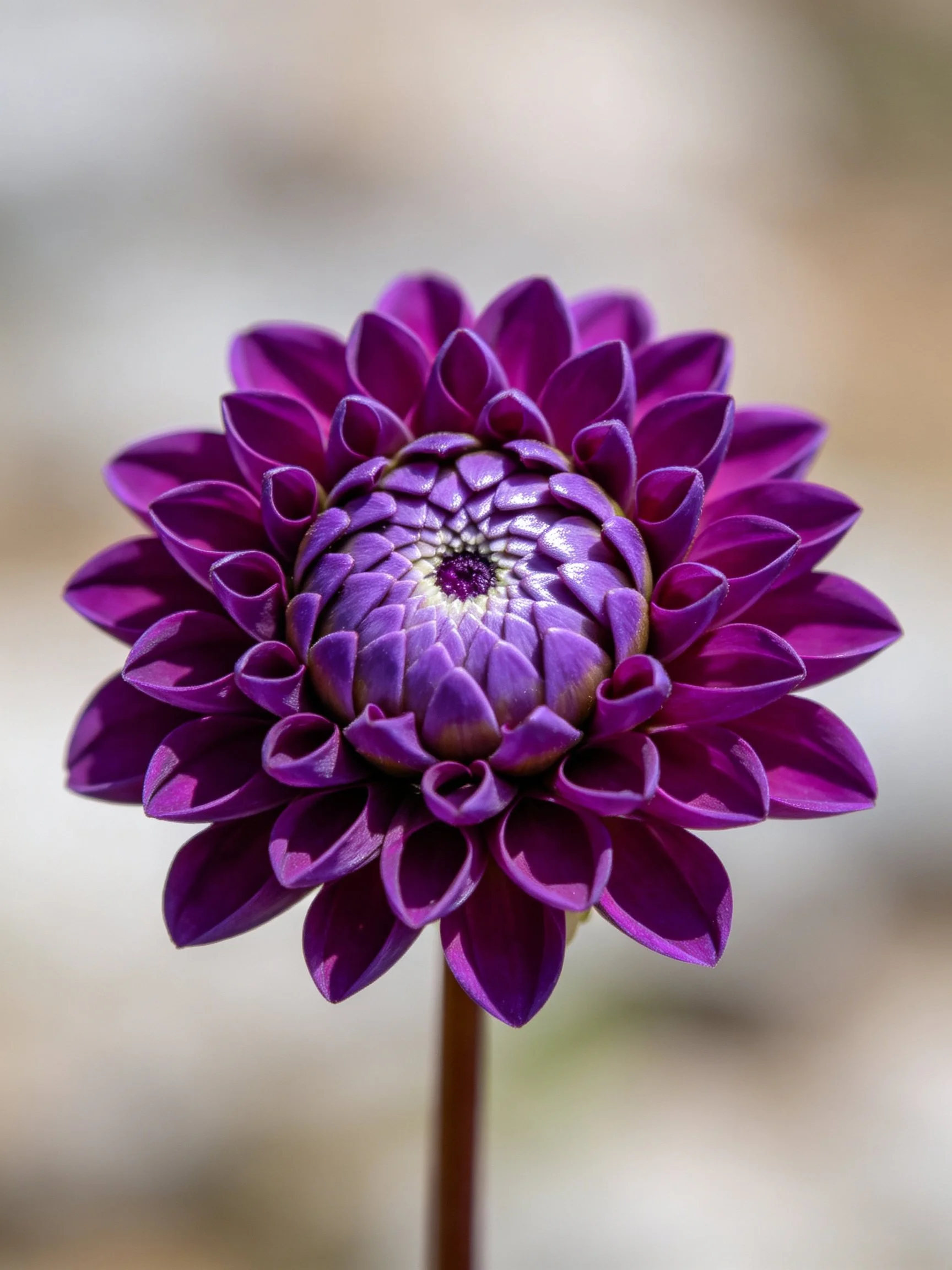 A vibrant purple dahlia with layered petals