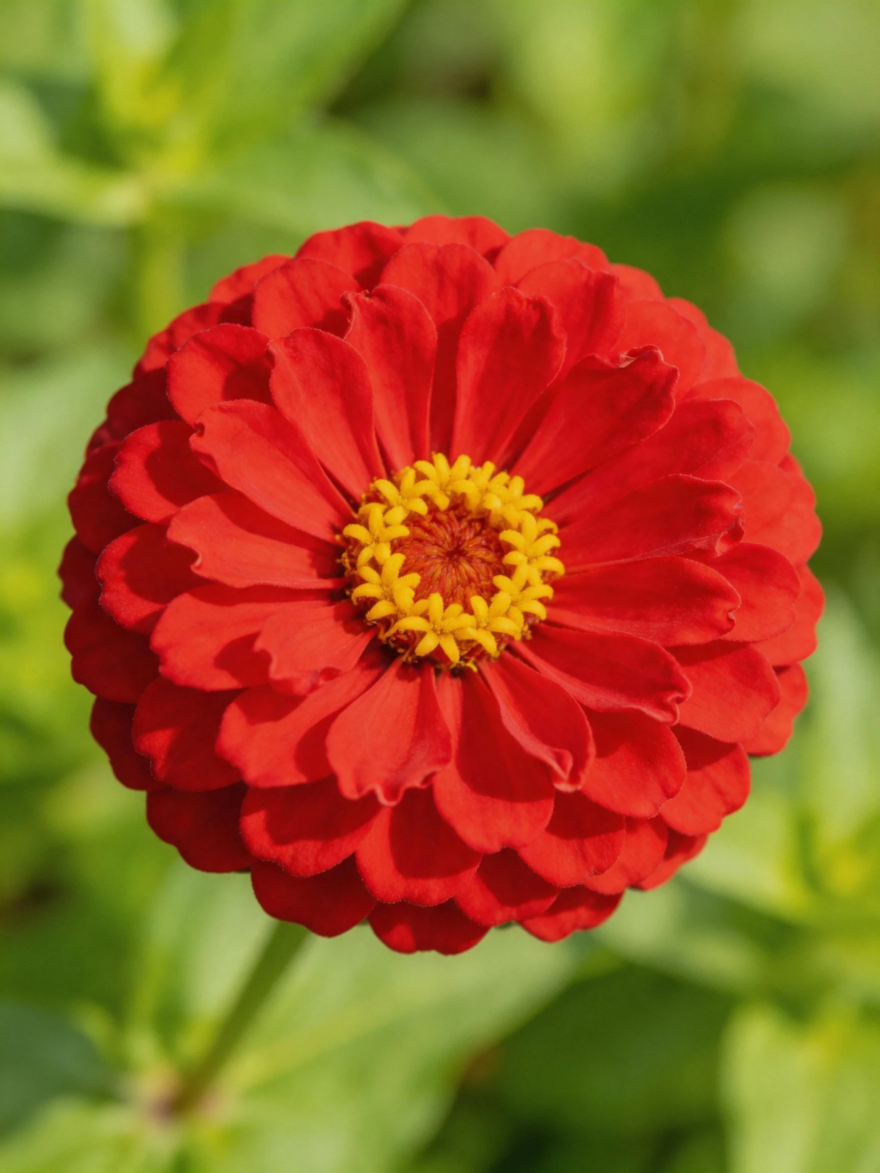 A vibrant red flower with golden - yellow center