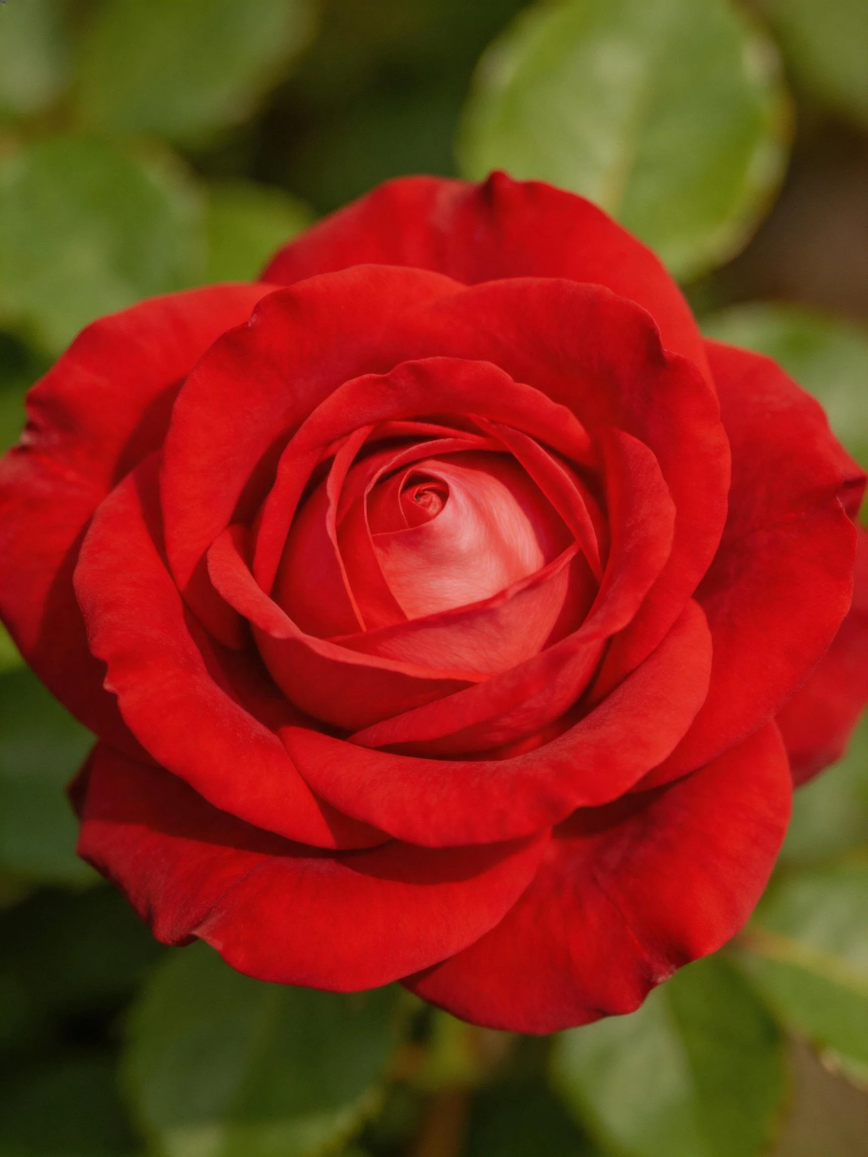 A vibrant red rose with layered petals