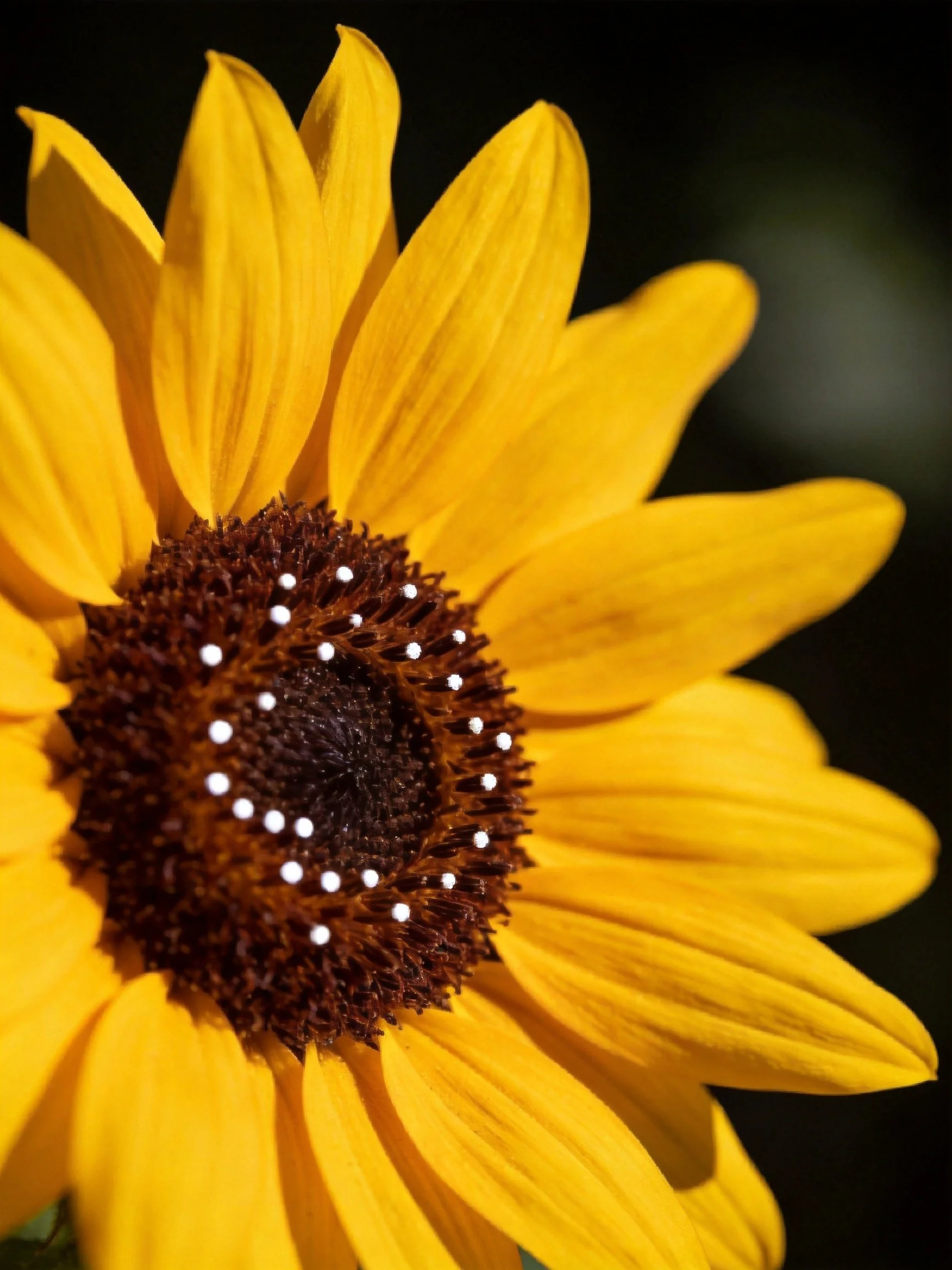 A vibrant sunflower with yellow petals and brown center