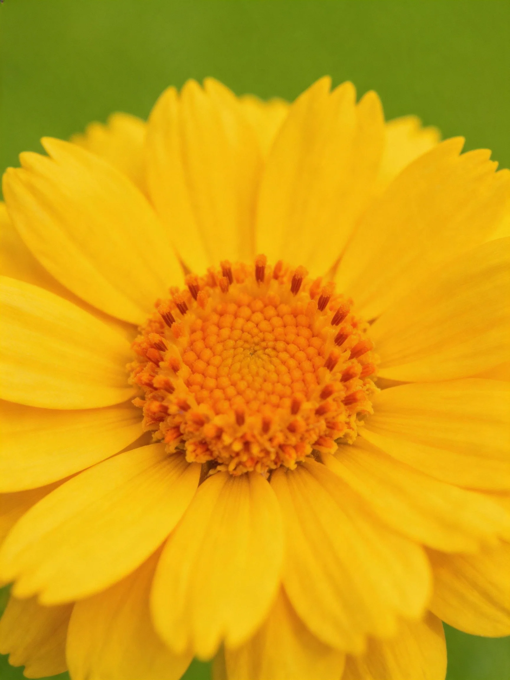 A vibrant yellow flower with an orange central disc