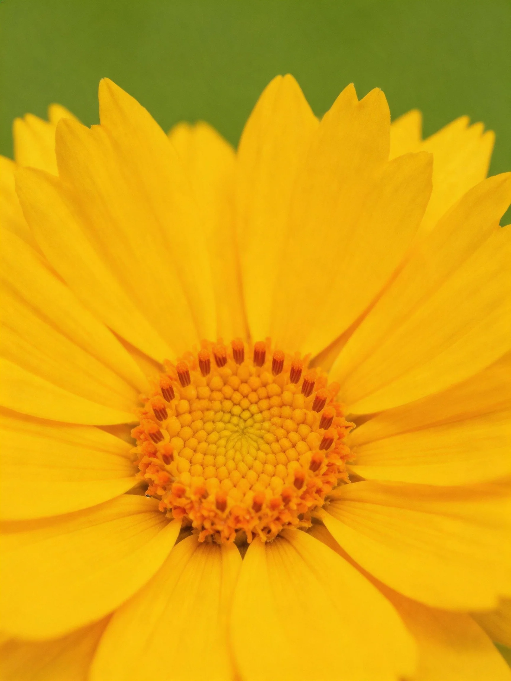 A vibrant yellow flower with intricate petal details