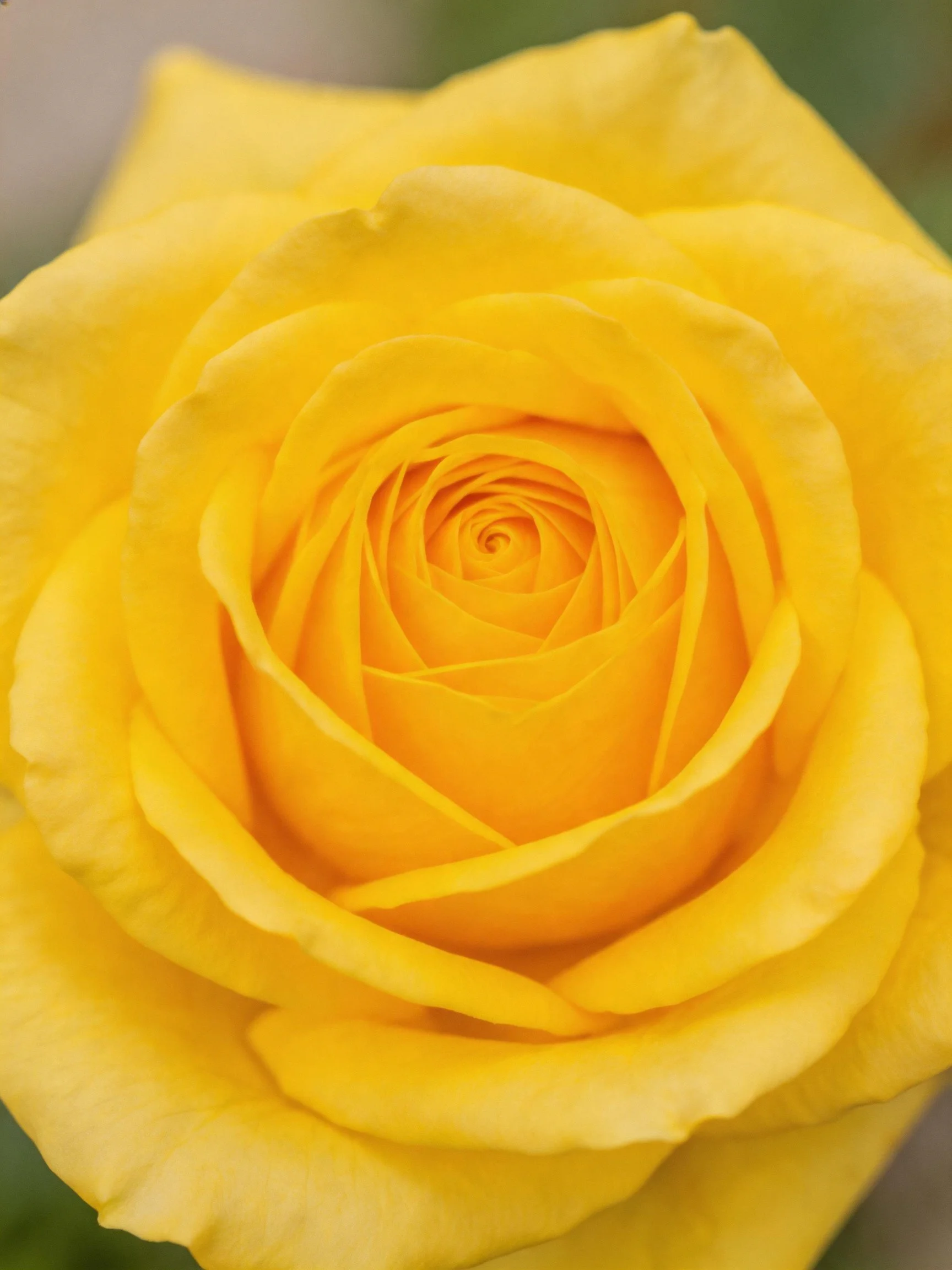 A vibrant yellow rose in full bloom with layered petals