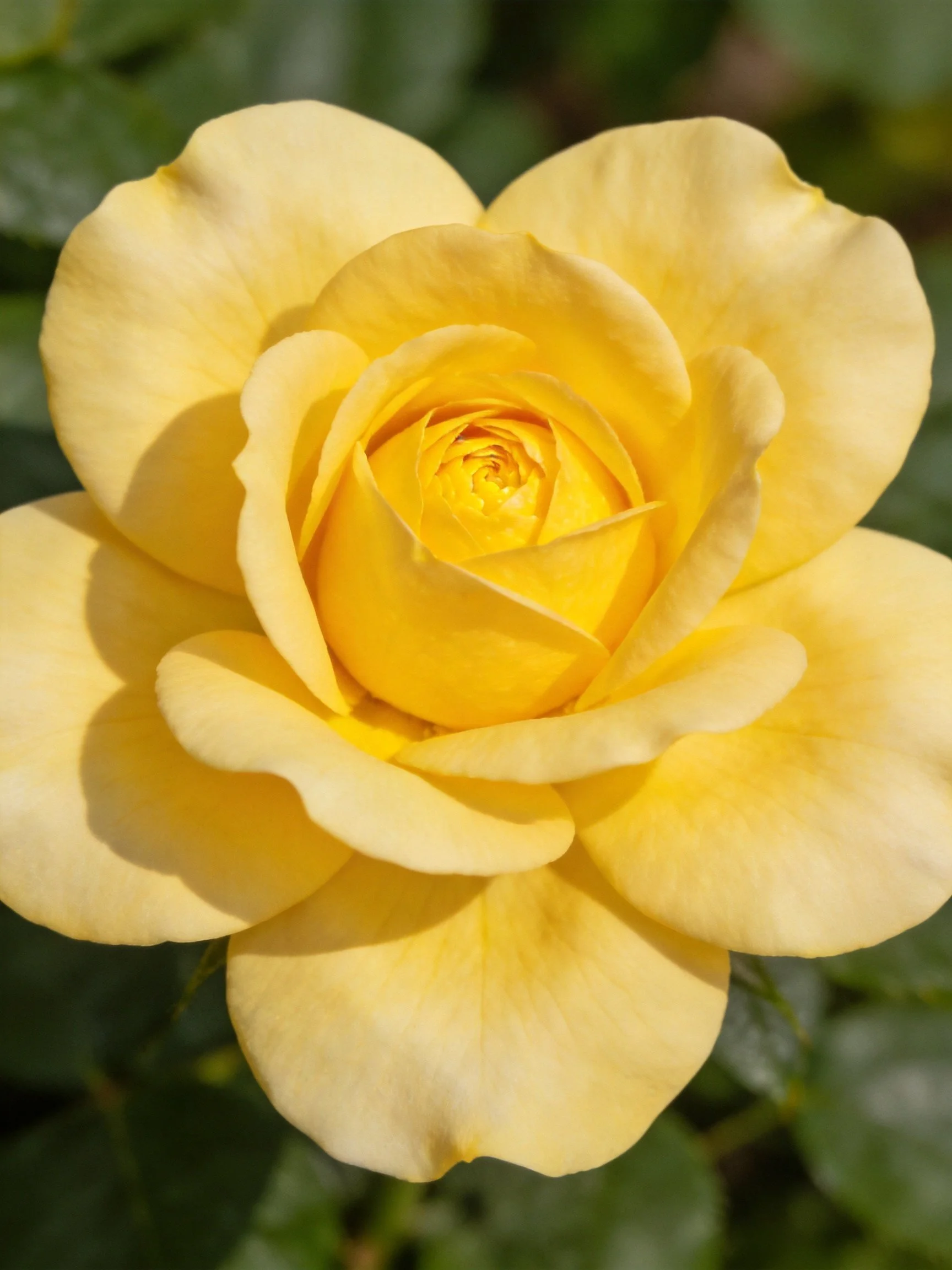 A vibrant yellow rose with layered petals