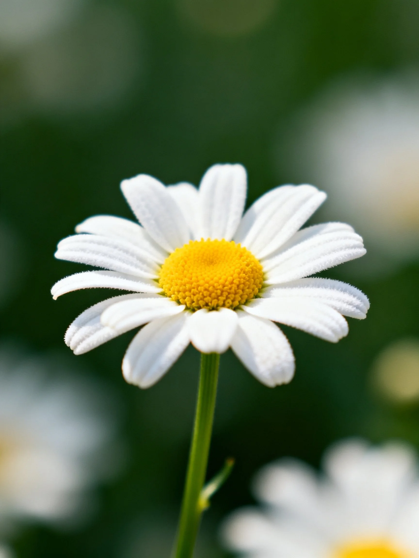 Close - up of a daisy flower with white petals and yellow center