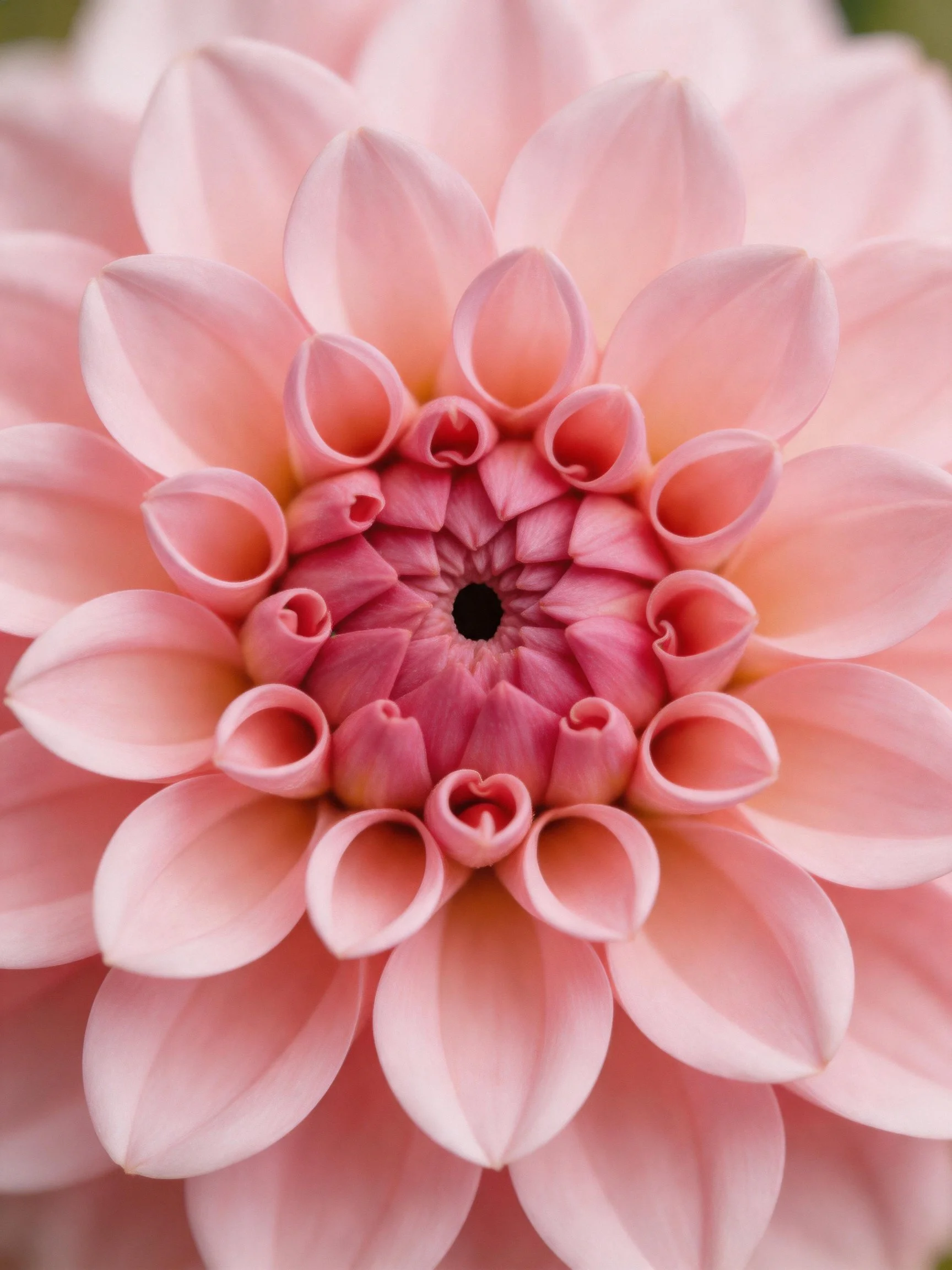 Close-up of a pink dahlia with layered petals