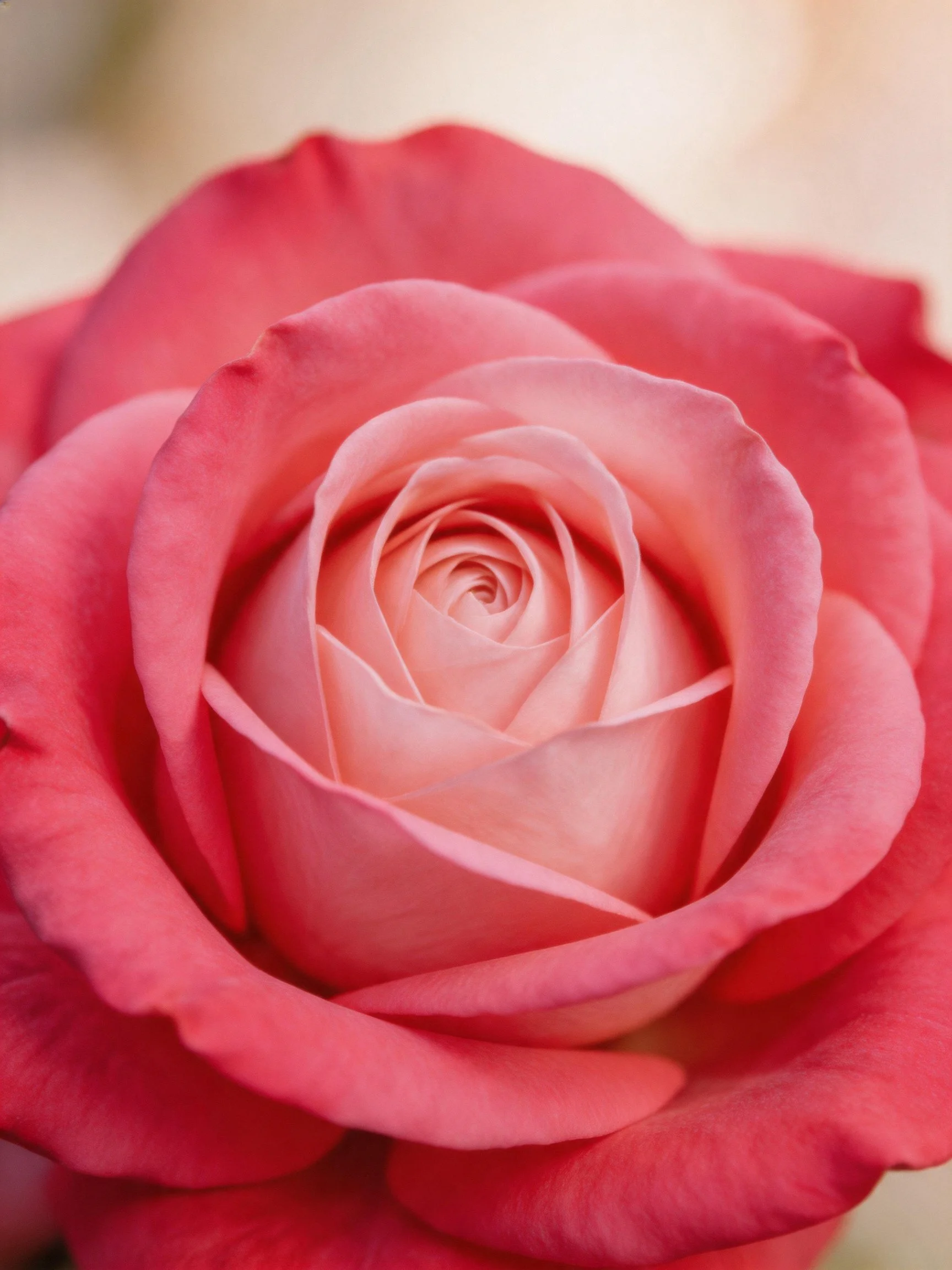 Close - up of a pink rose with layered petals